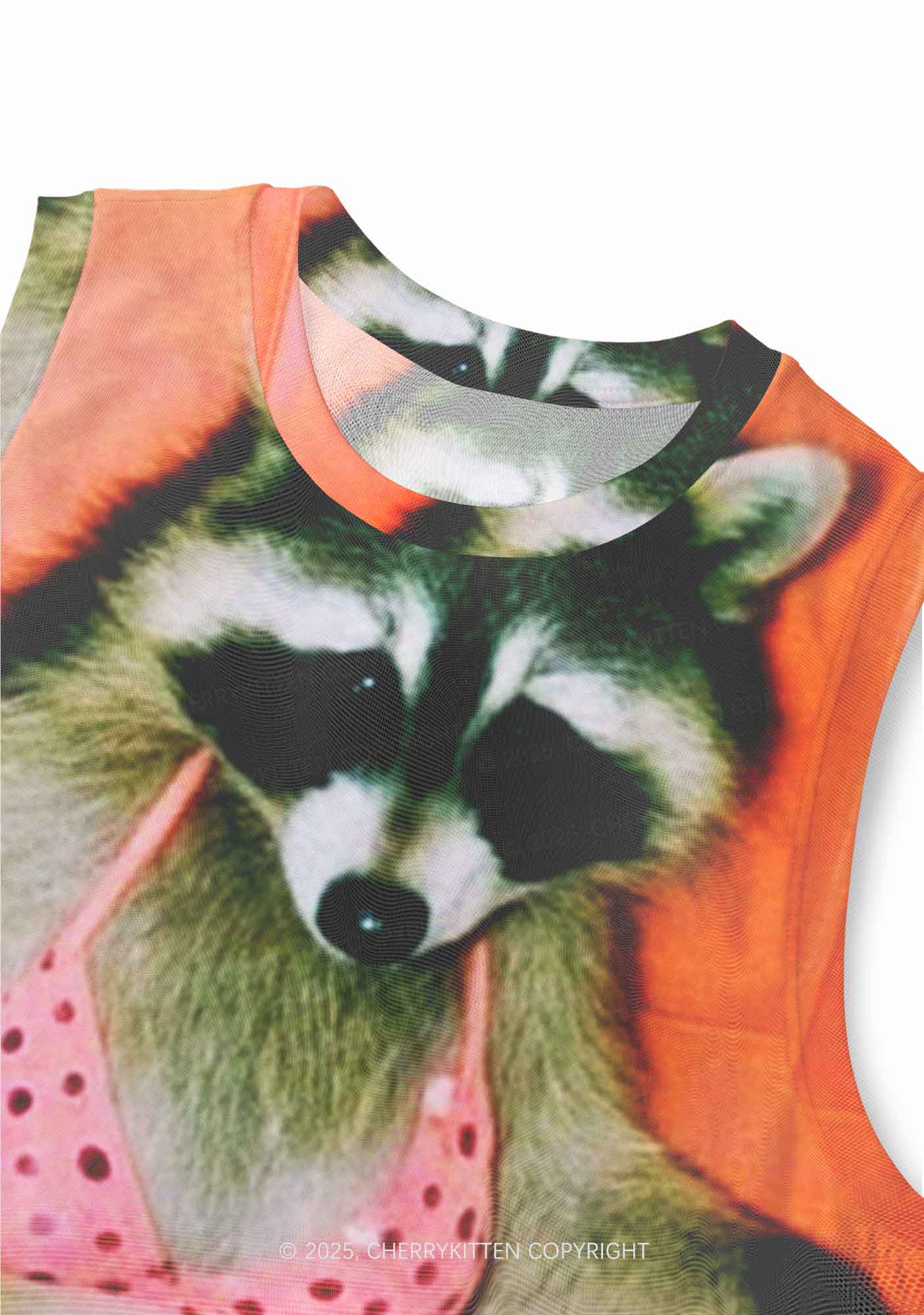 Bikini DJ Raccoon Y2K Mesh Muscle Tank Cherrykitten - Image 4