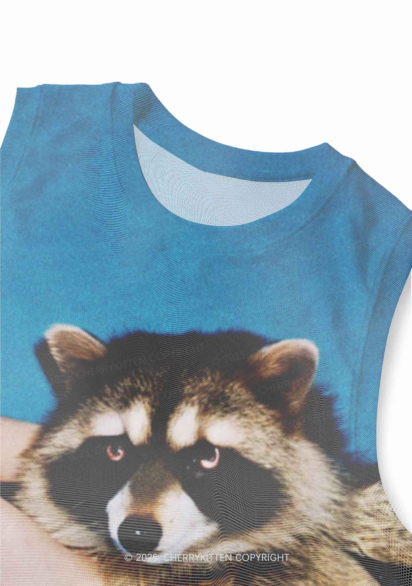 Bikini Raccoon Y2K Mesh Muscle Tank Cherrykitten - Image 2