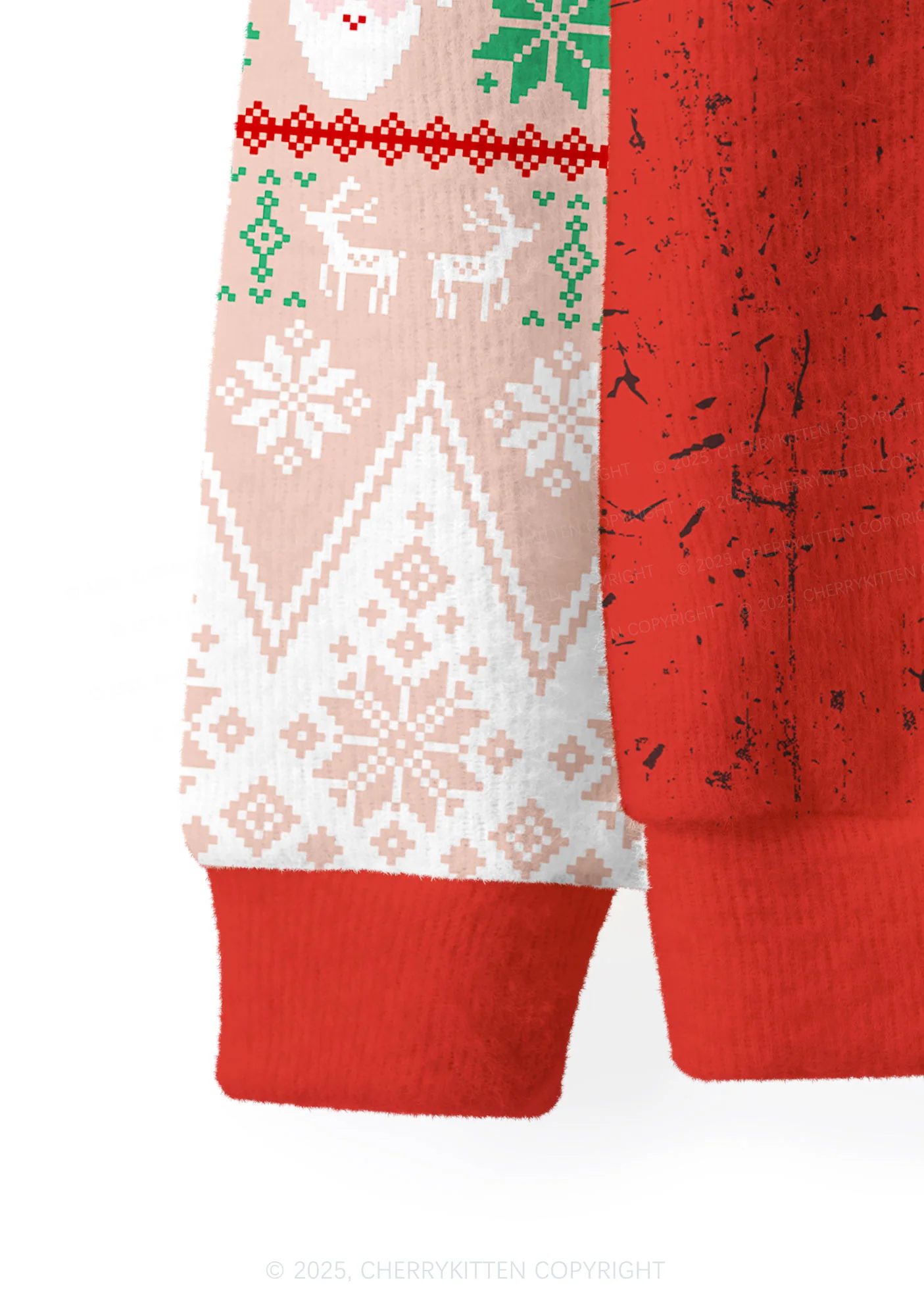 Bikini Santa Y2K Christmas Cardigan Knit Sweatshirt Cherrykitten - Image 6