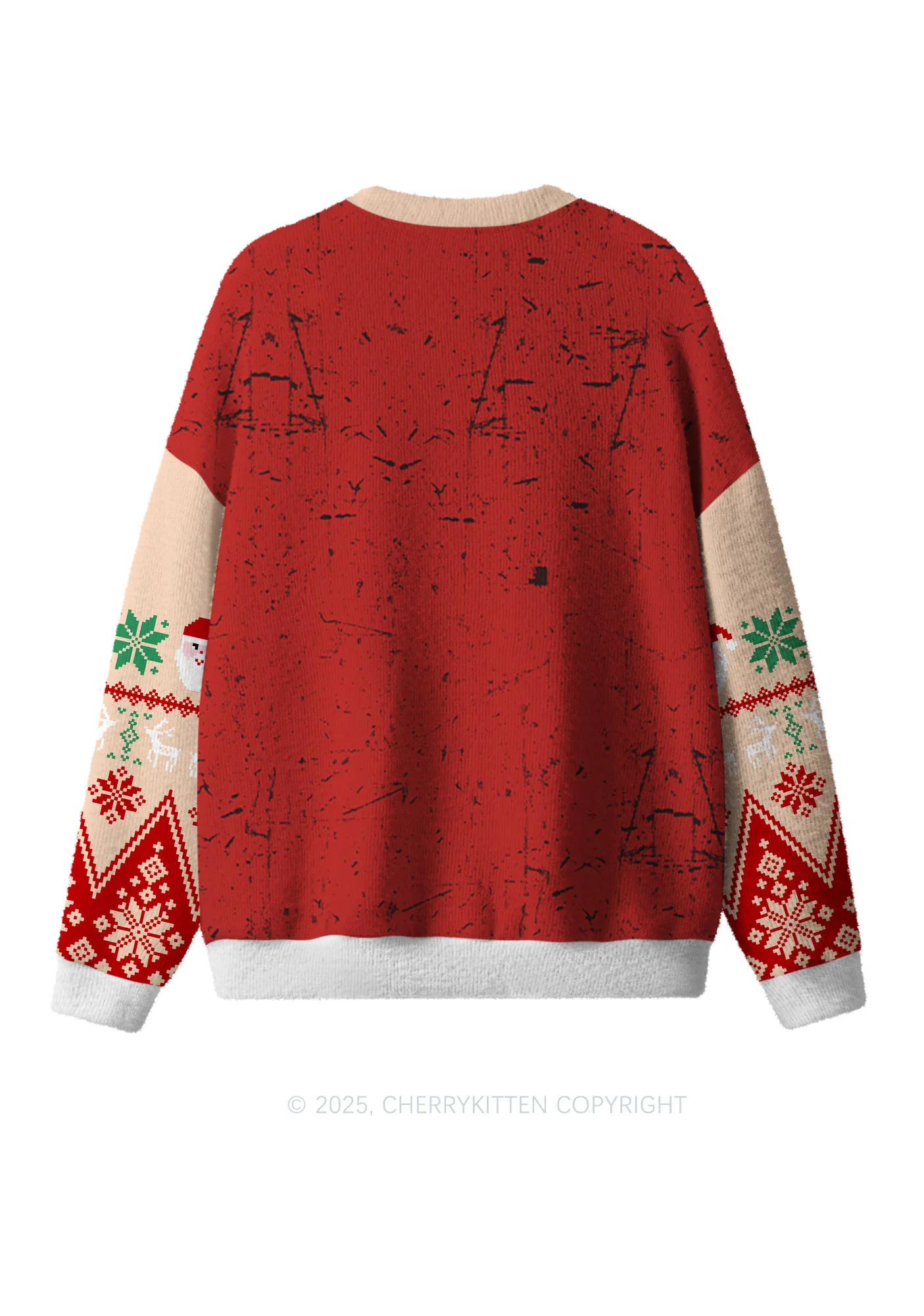 Bikini Santa Y2K Christmas Knit Sweatshirt Cherrykitten - Image 2