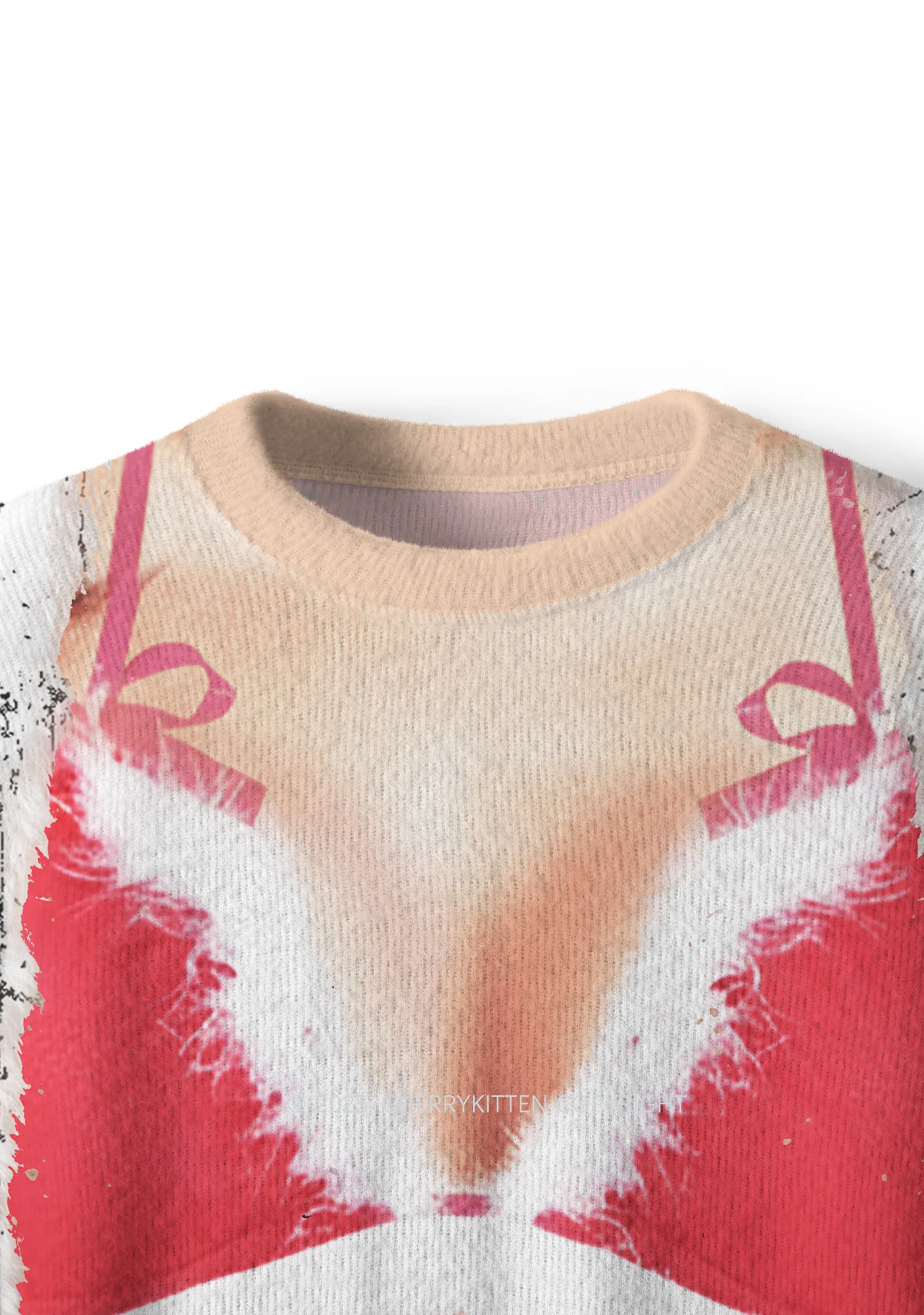 Bikini Santa Y2K Christmas Knit Sweatshirt Cherrykitten - Image 4