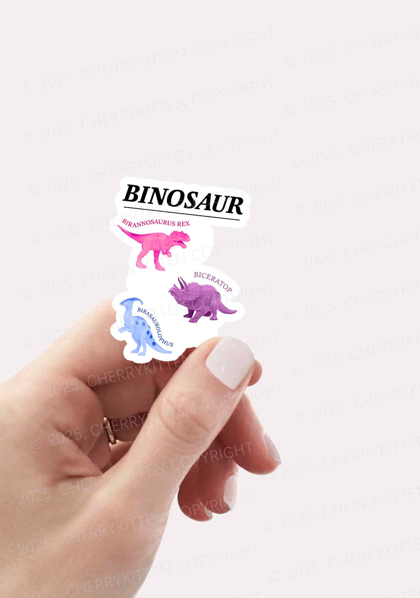 Binosaur Pride 1Pc Y2K Sticker Cherrykitten - Image 2
