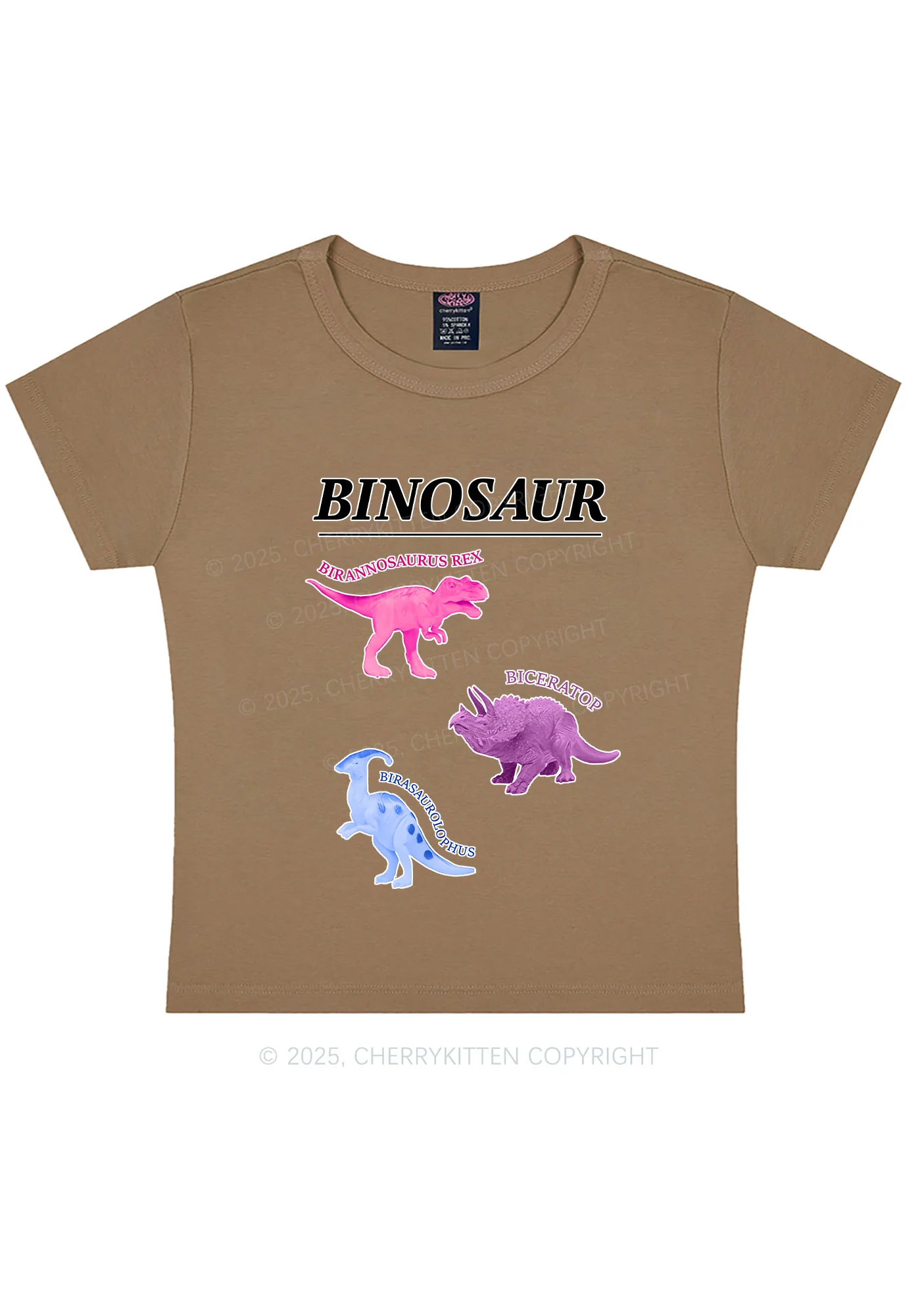 Binosaur Pride Y2K Baby Tee Cherrykitten - Image 11