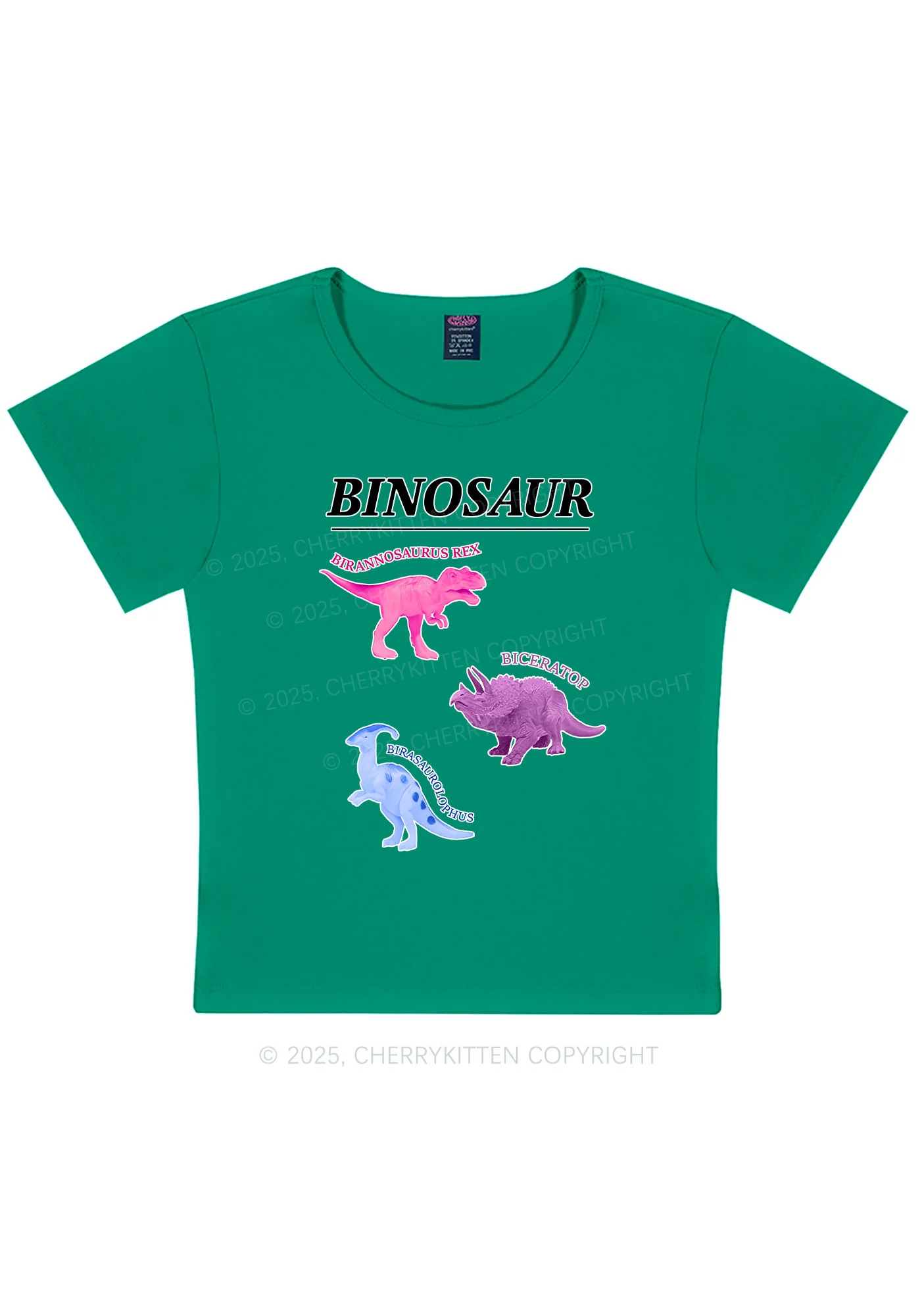 Binosaur Pride Y2K Baby Tee Cherrykitten - Image 12