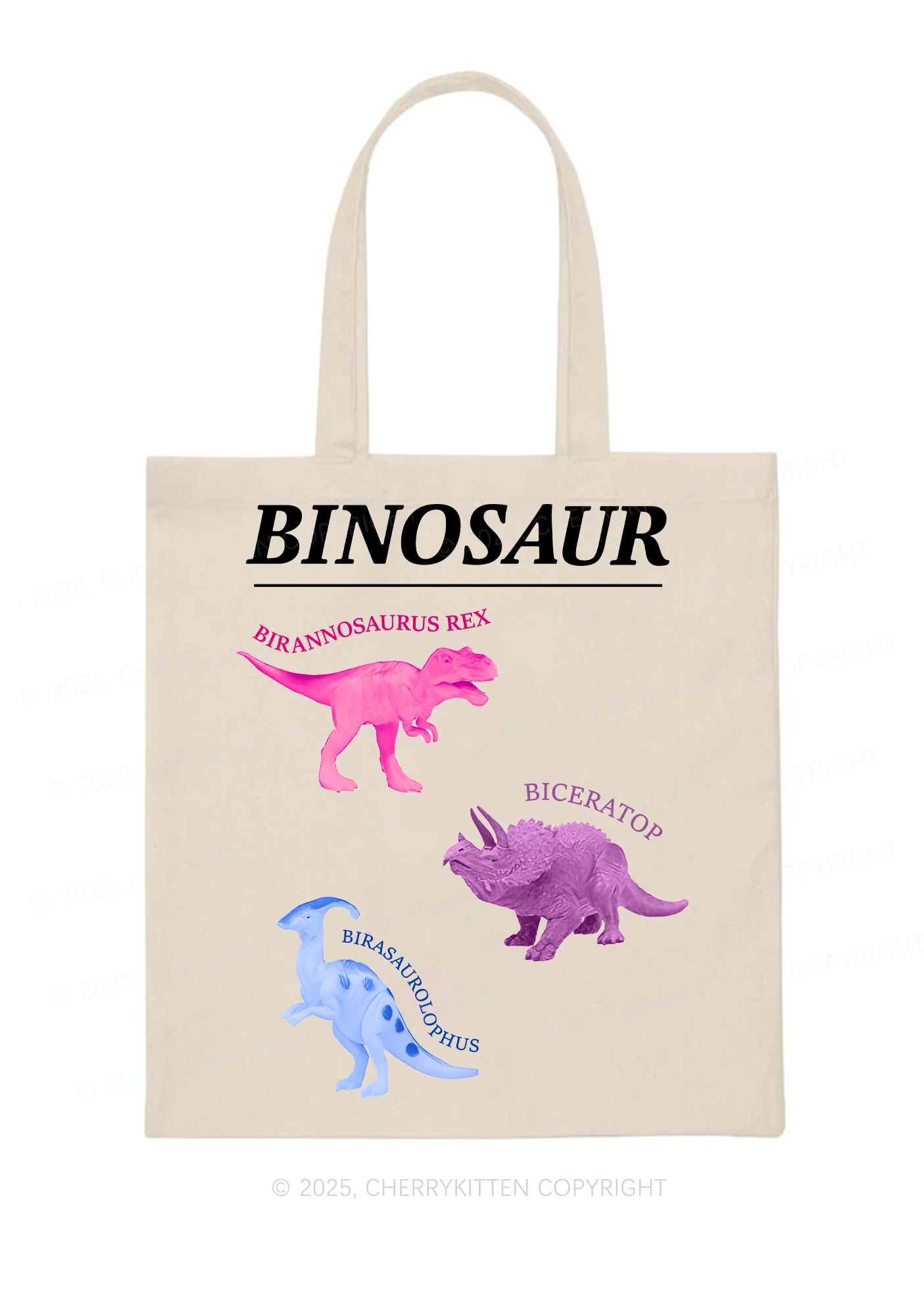 Binosaur Pride Y2K Canvas Tote Bag Cherrykitten - Image 3