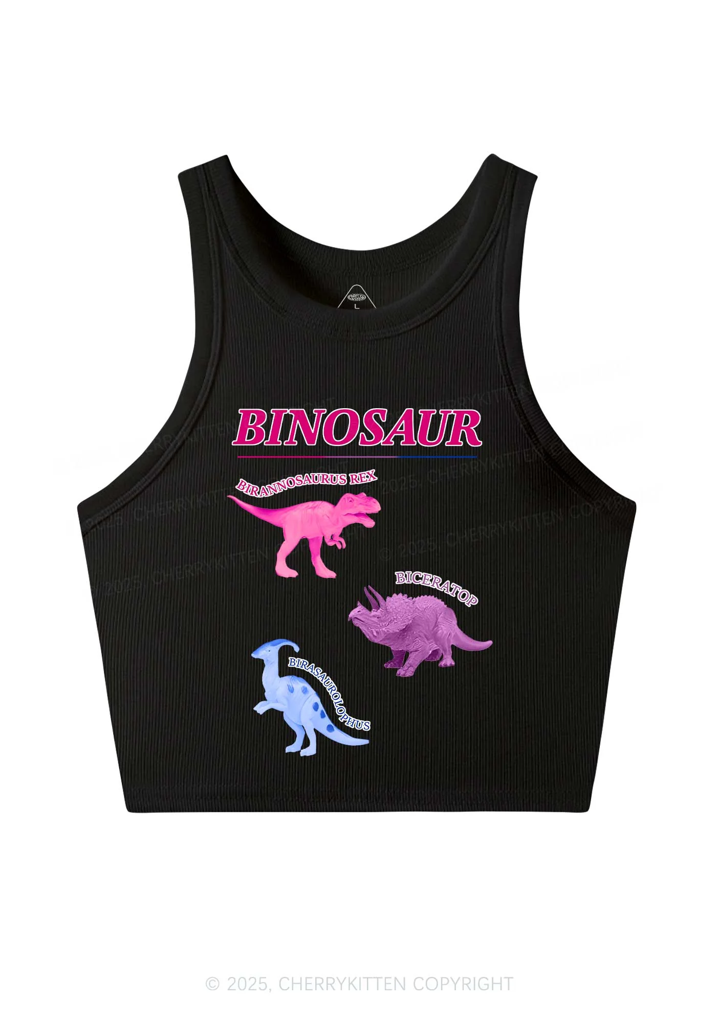Binosaur Pride Y2K Crop Tank Top Cherrykitten - Image 3