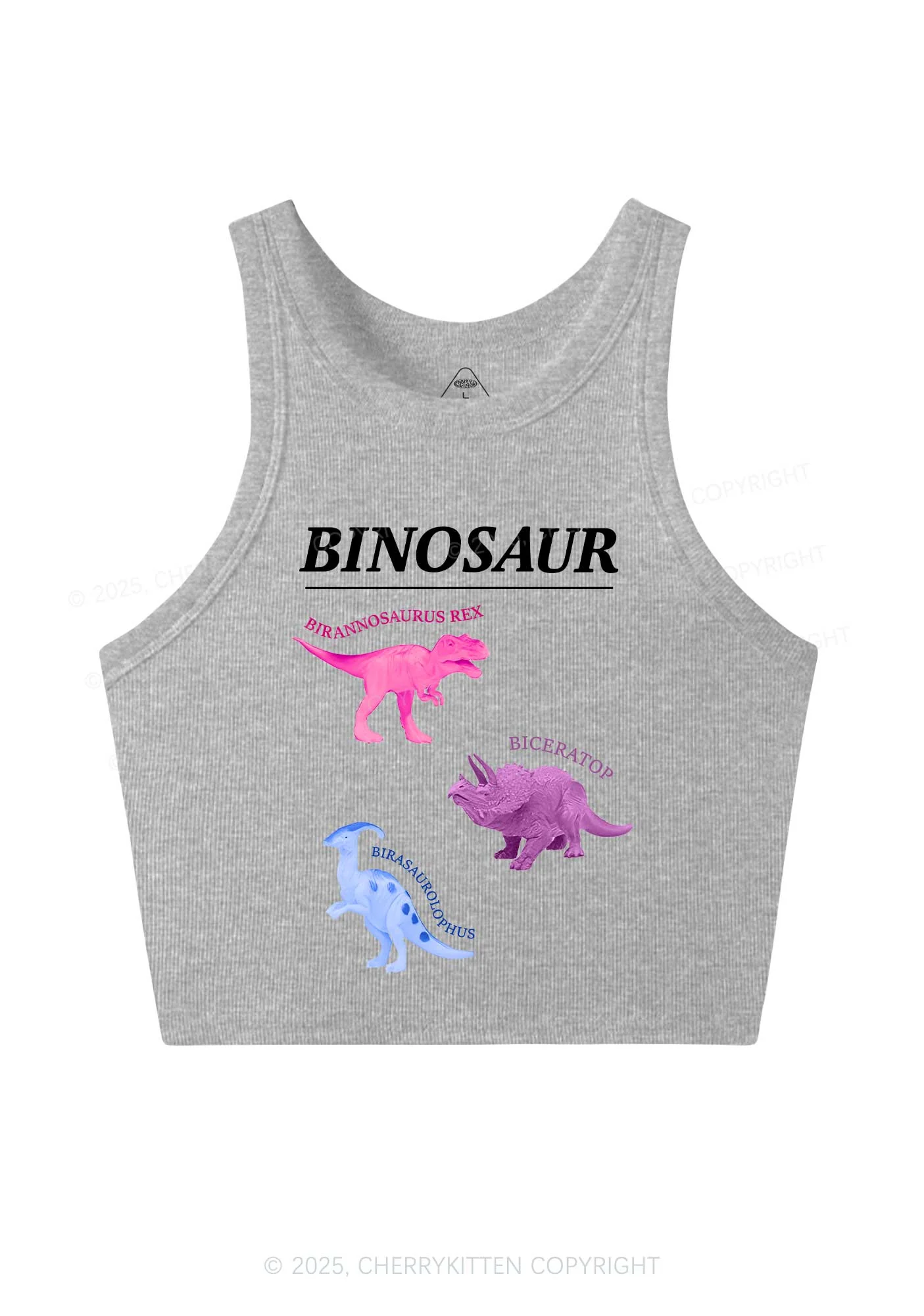 Binosaur Pride Y2K Crop Tank Top Cherrykitten - Image 4