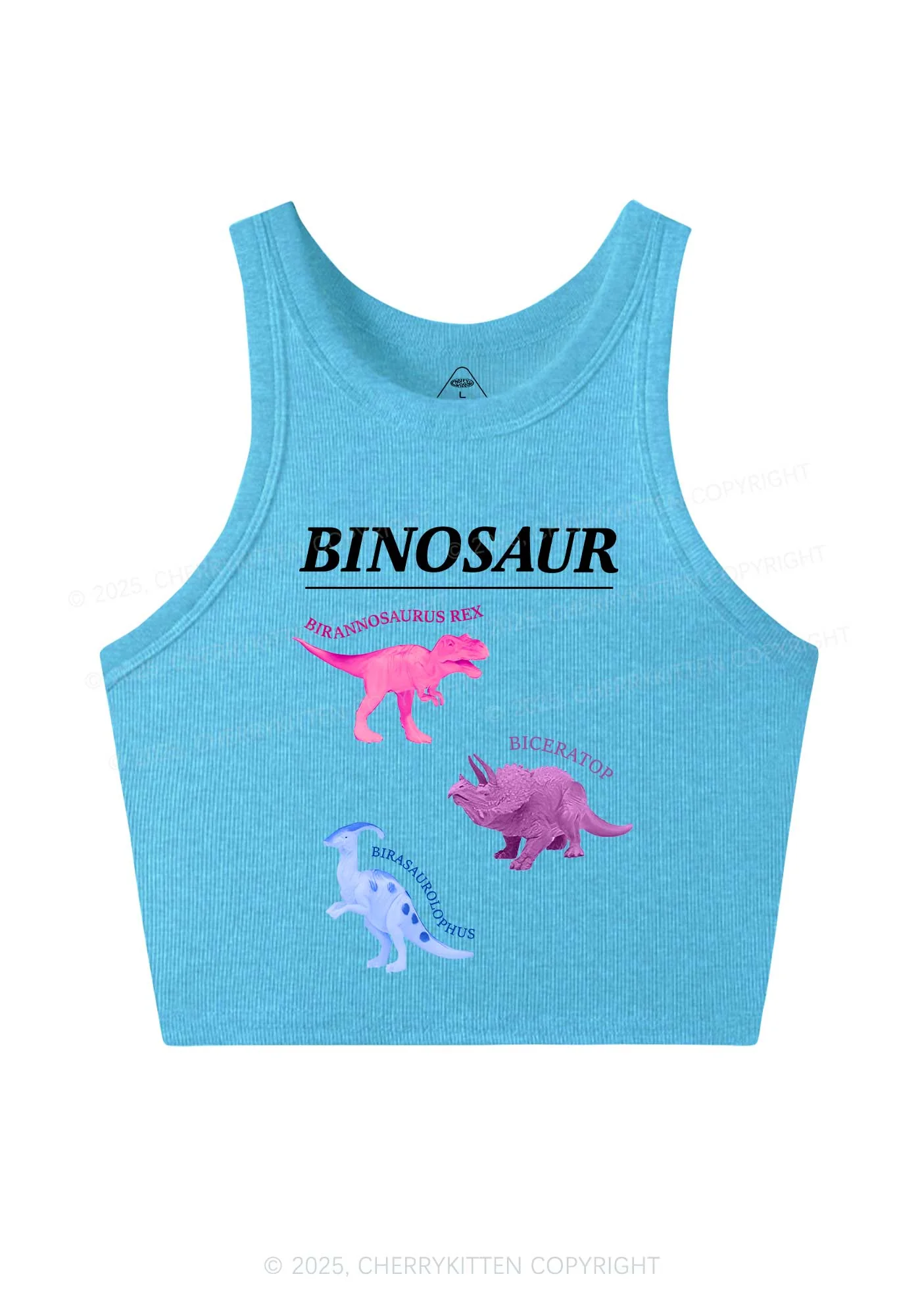 Binosaur Pride Y2K Crop Tank Top Cherrykitten - Image 5