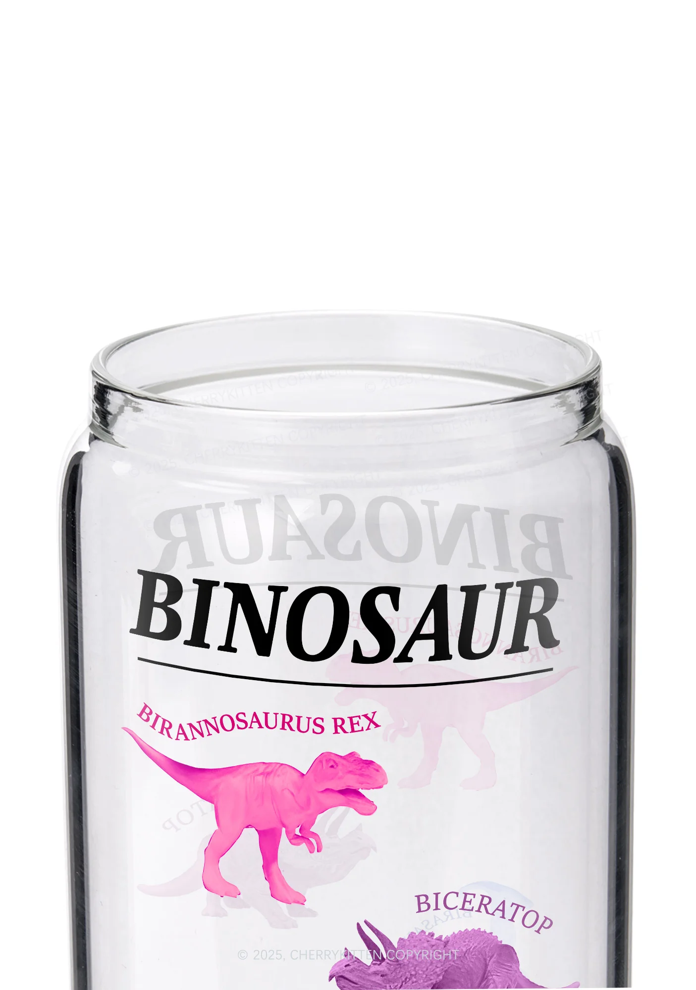 Binosaur Pride Y2K Printed Glass Cup Cherrykitten - Image 2