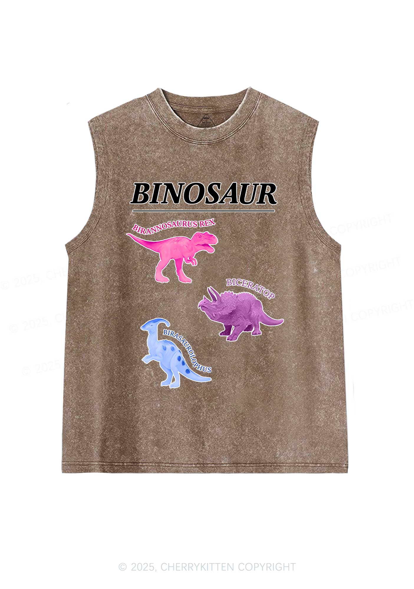 Binosaur Pride Y2K Washed Muscle Tank Cherrykitten - Image 6