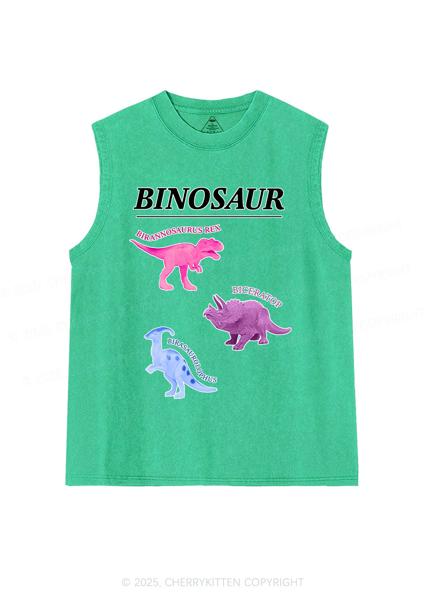 Binosaur Pride Y2K Washed Muscle Tank Cherrykitten - Image 7