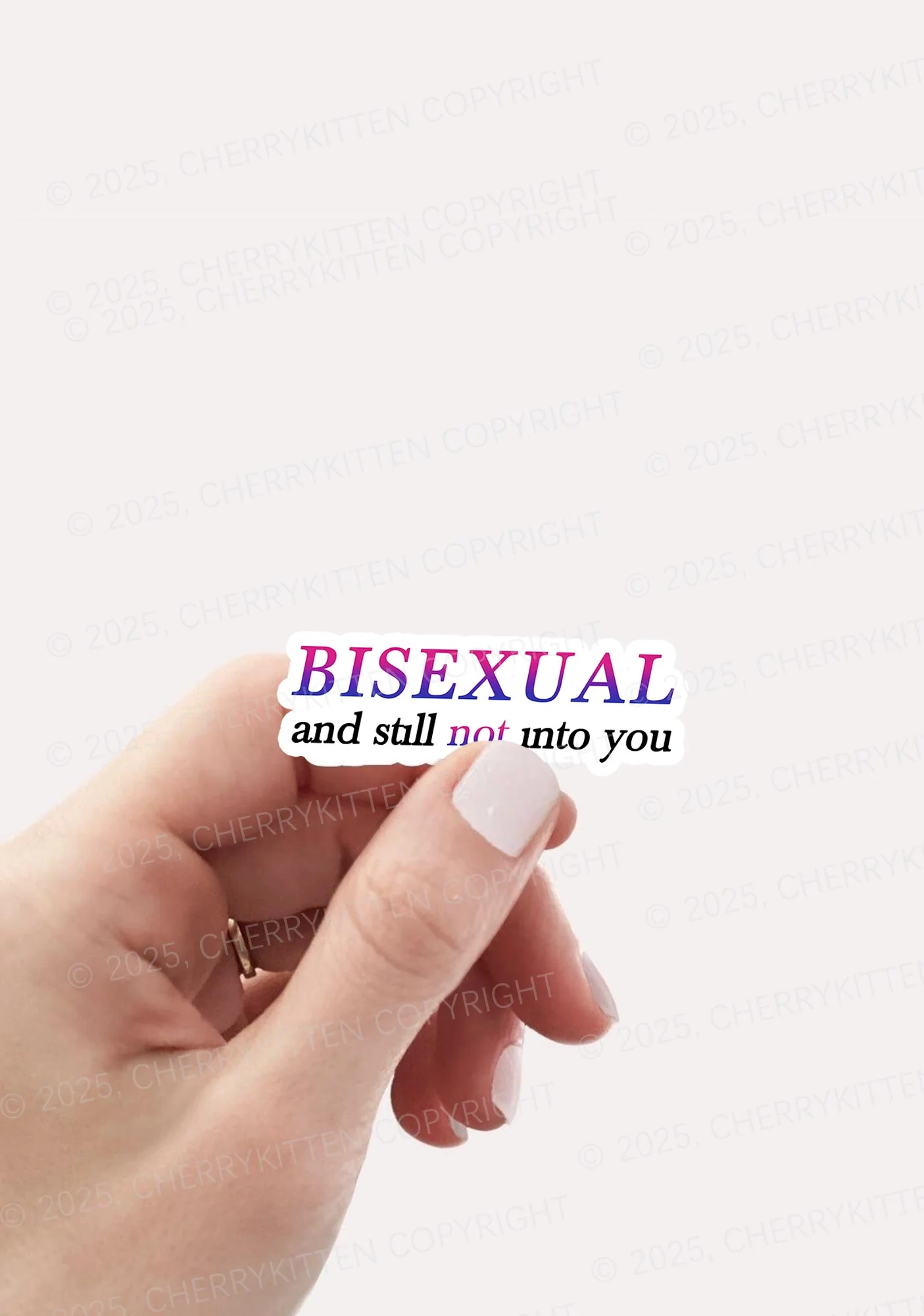 Bisexual And Still Not Into You Pride 1Pc Y2K Sticker Cherrykitten - Image 2