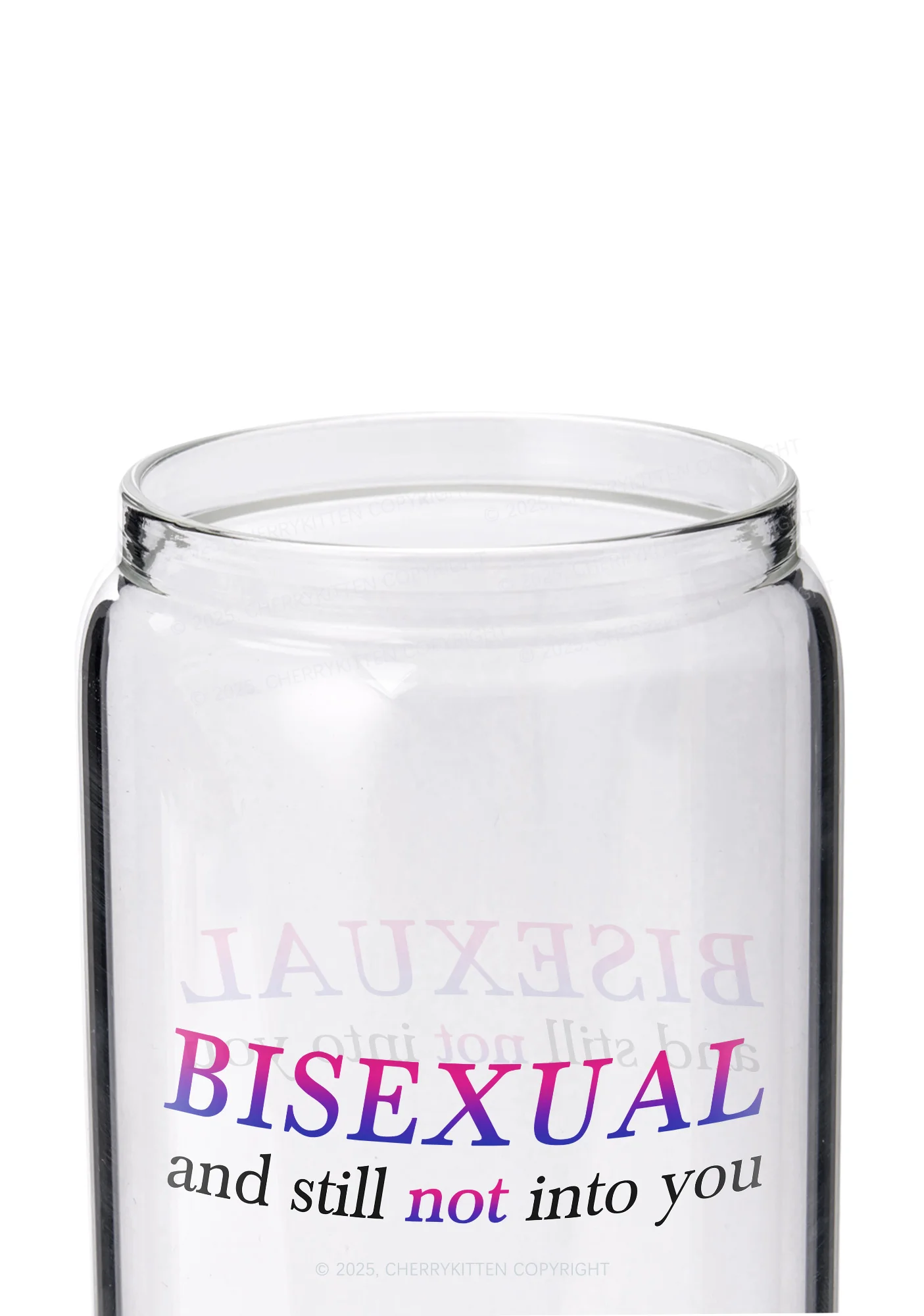 Bisexual And Still Not Into You Pride Y2K Printed Glass Cup Cherrykitten - Image 2