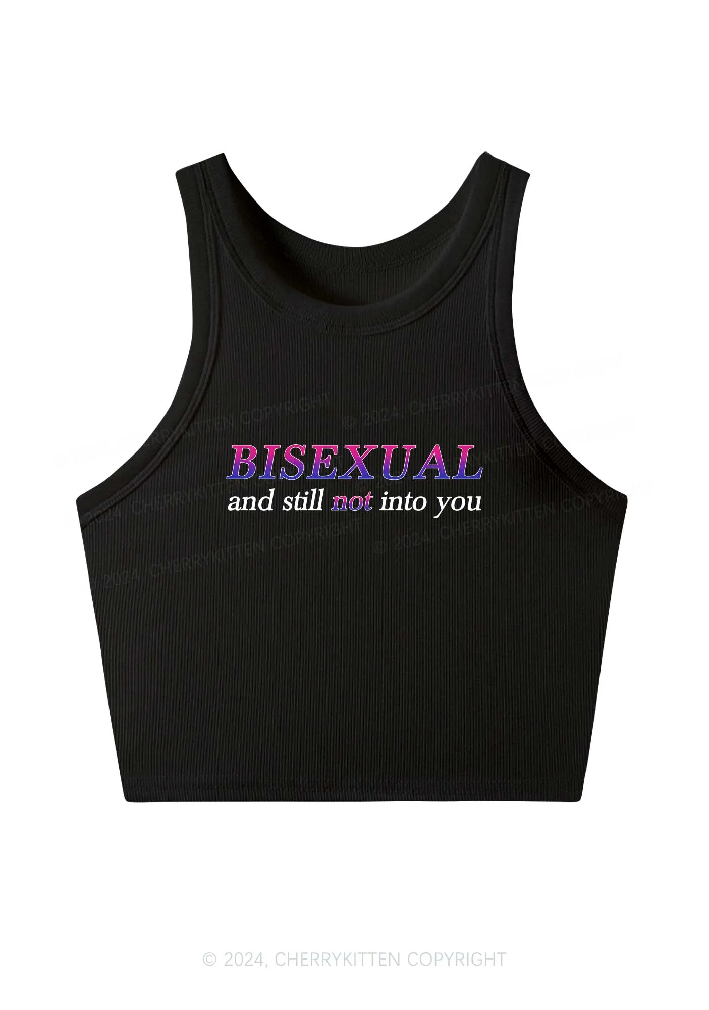 Bisexual And Still Not Into You Y2K Crop Tank Top Cherrykitten - Image 3