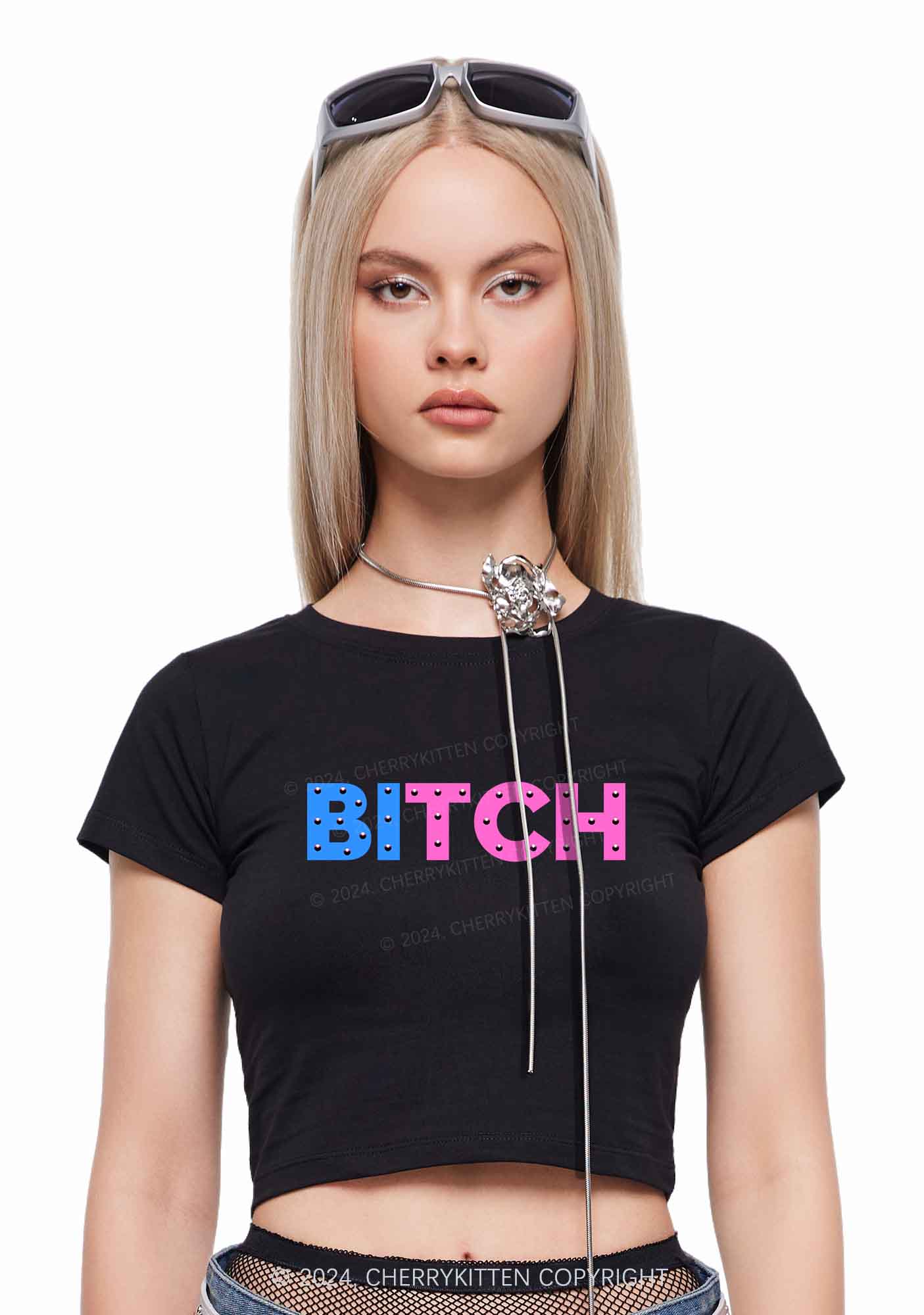 Bisexual Bixxh Y2K Baby Tee Cherrykitten - Image 3