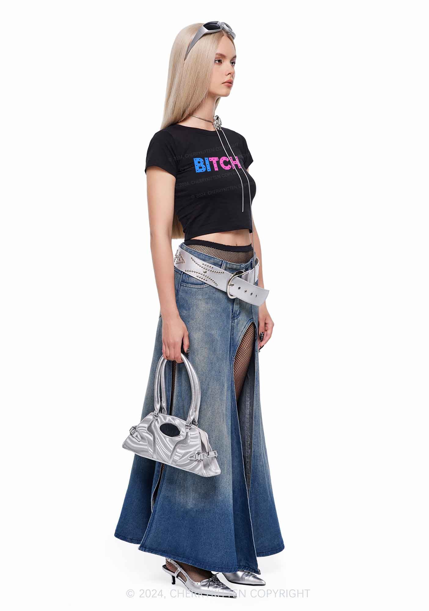 Bisexual Bixxh Y2K Baby Tee Cherrykitten - Image 4