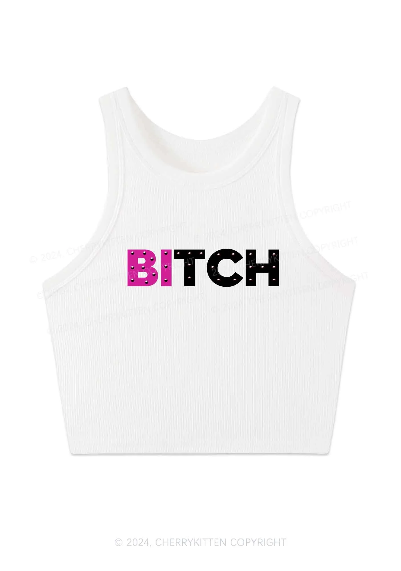 Bisexual Bixxh Y2K Crop Tank Top Cherrykitten - Image 2