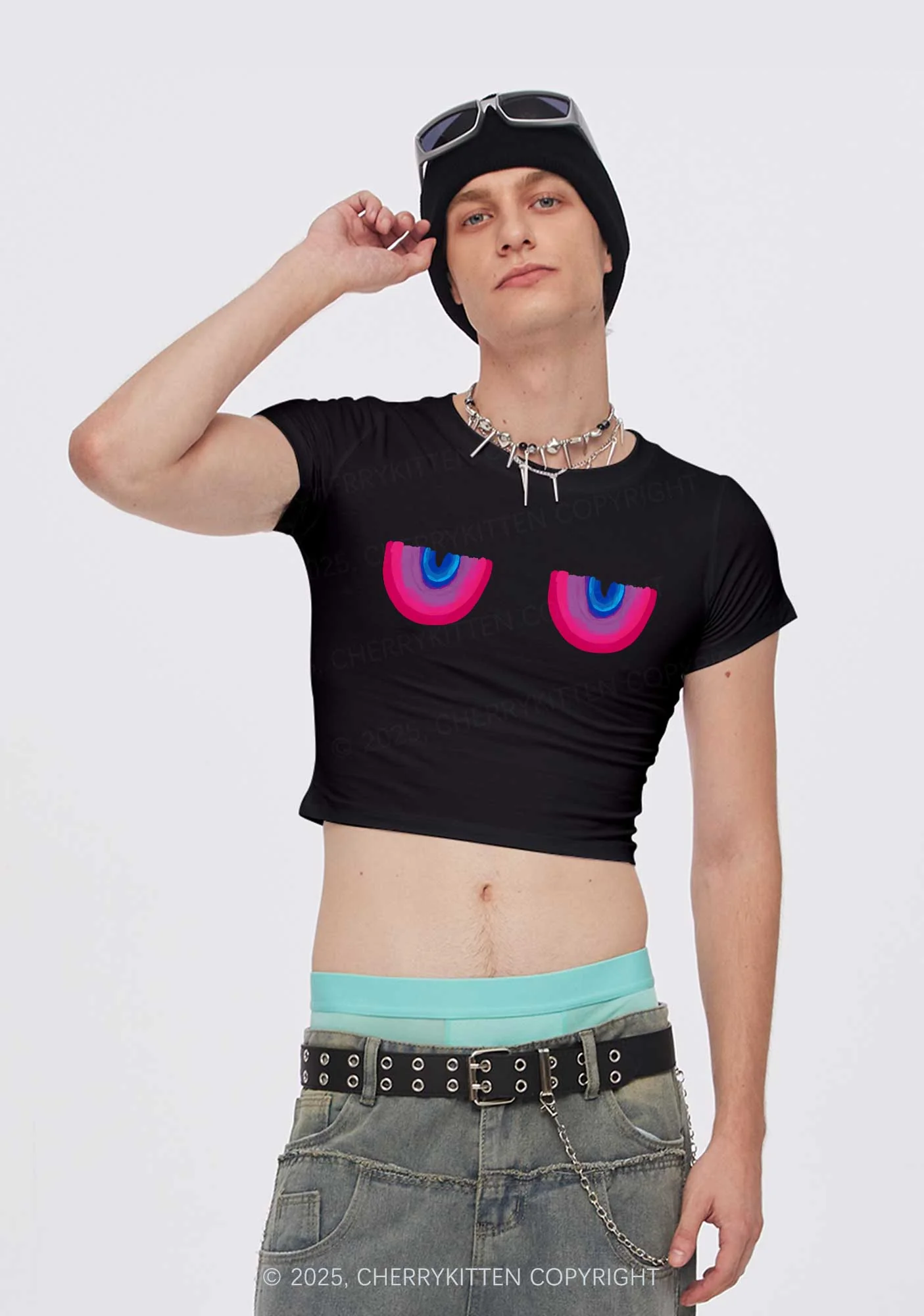 Bisexual Bxxb Y2K Baby Tee Cherrykitten - Image 3