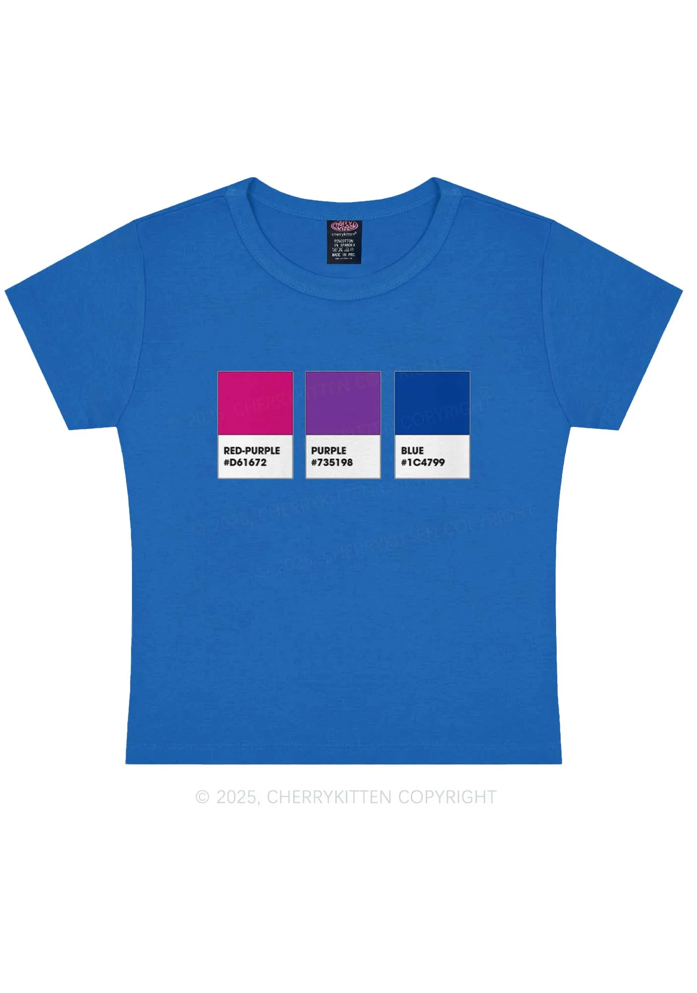 Bisexual Flag Colors Pride Y2K Baby Tee Cherrykitten - Image 7