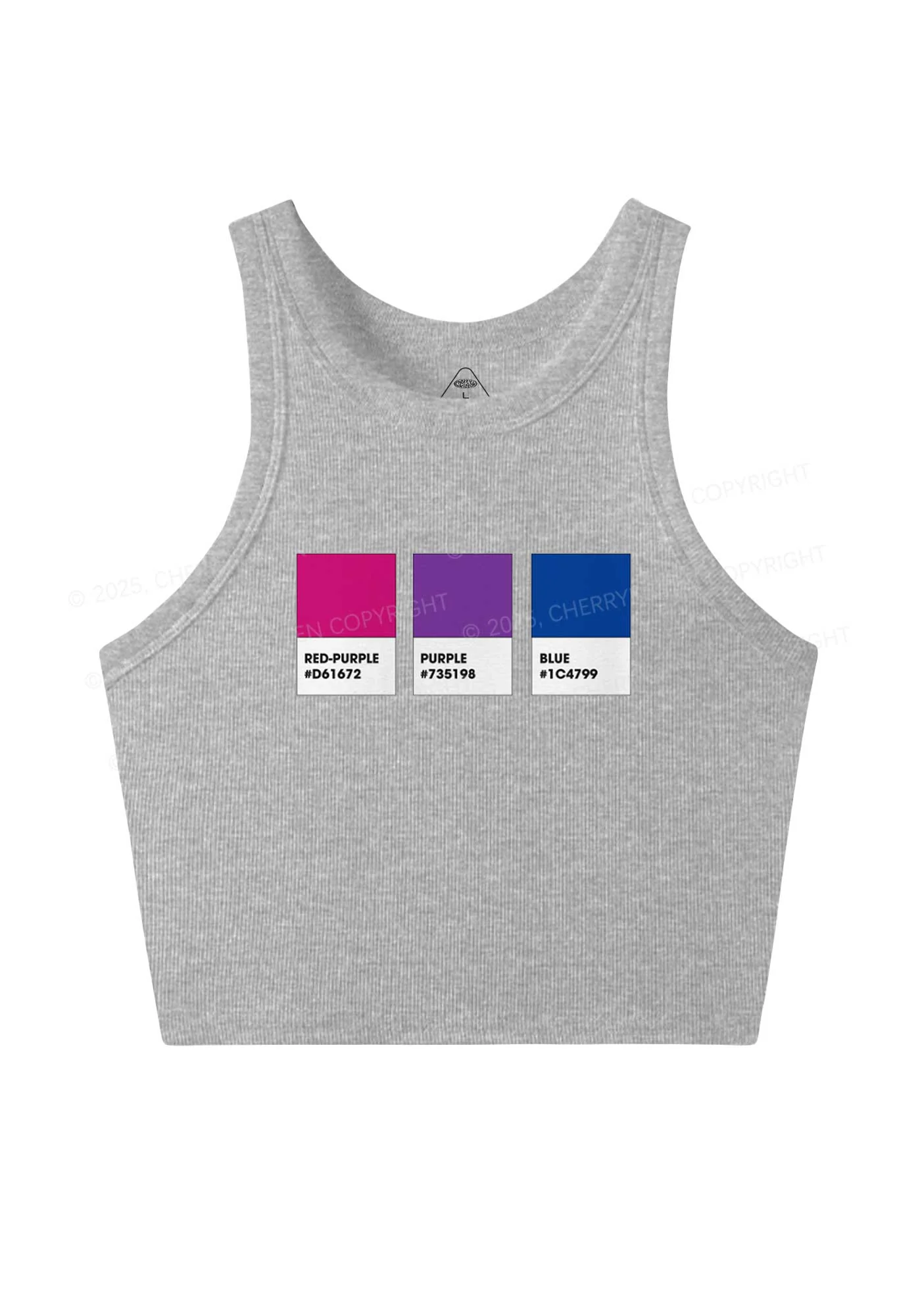 Bisexual Flag Colors Pride Y2K Crop Tank Top Cherrykitten - Image 4