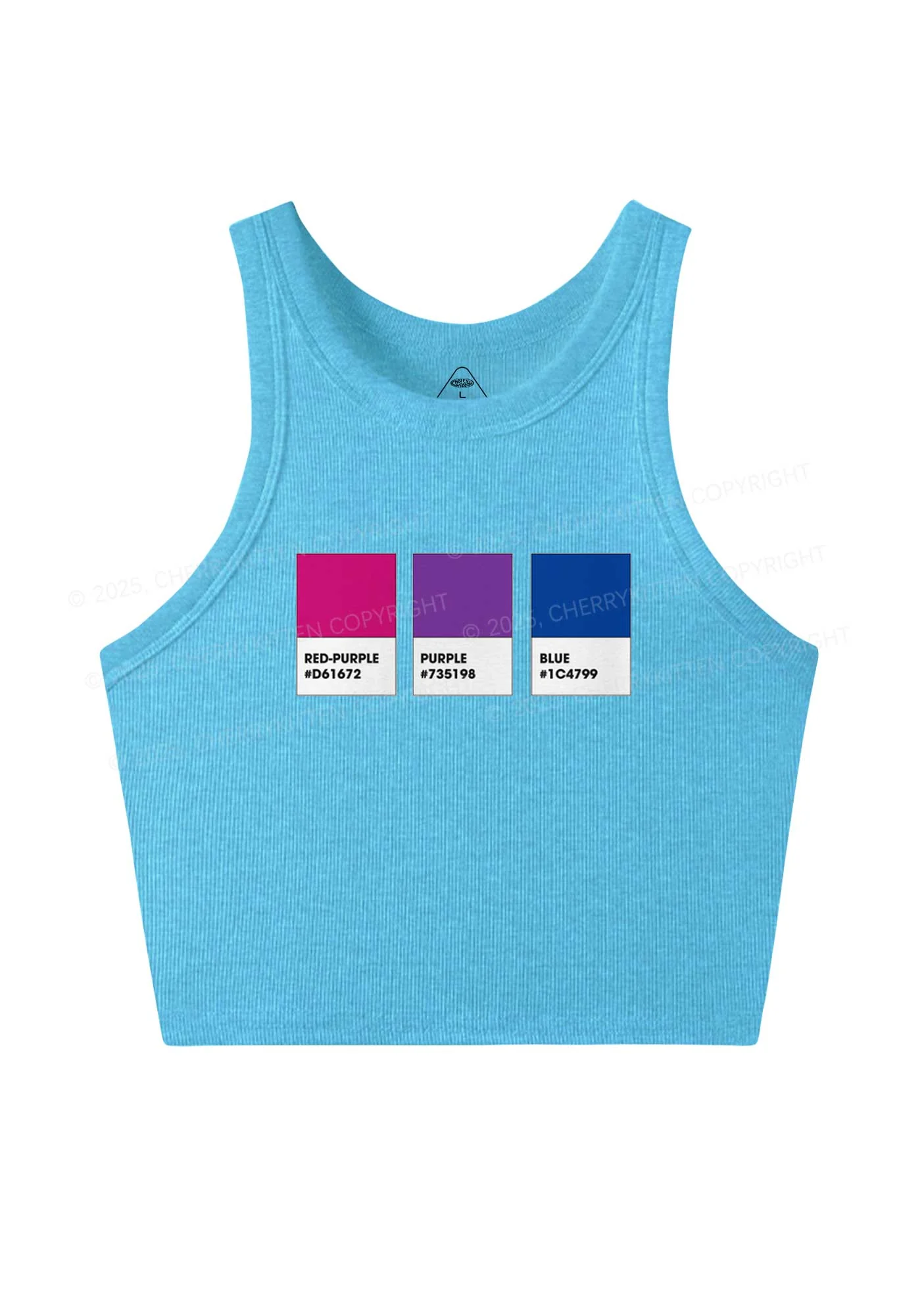 Bisexual Flag Colors Pride Y2K Crop Tank Top Cherrykitten - Image 5