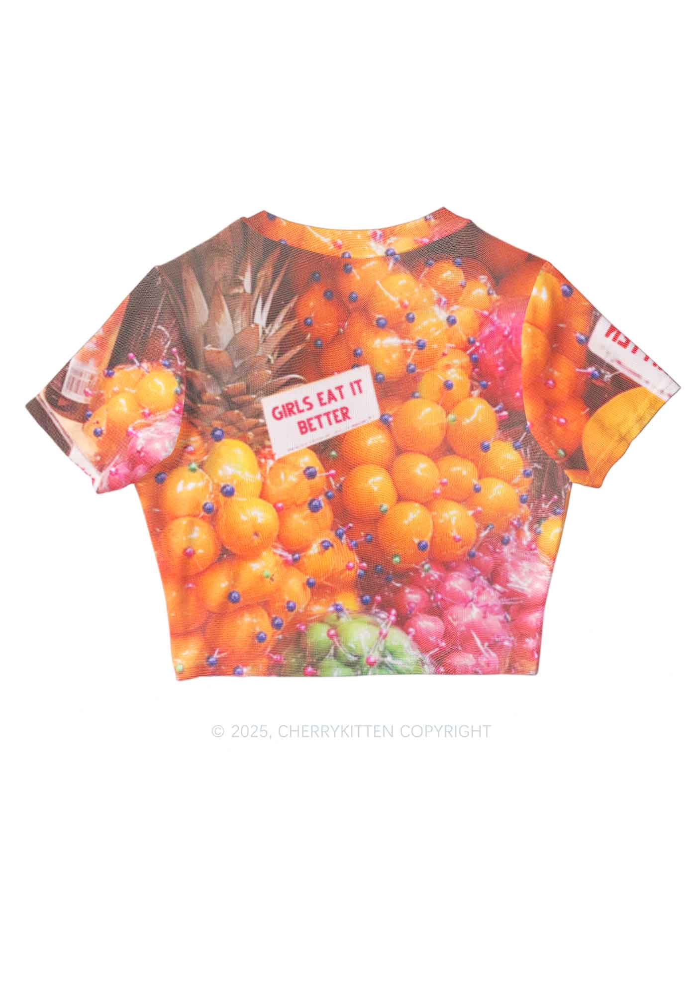 Bisexual Fruit Pride Y2K Mesh Crop Top Cherrykitten - Image 2