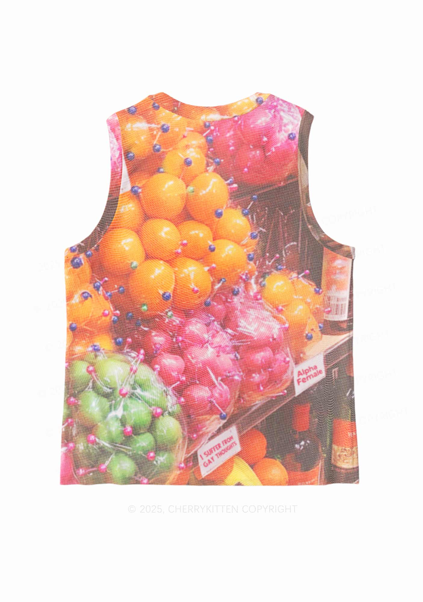 Bisexual Fruit Pride Y2K Mesh Muscle Tank Cherrykitten - Image 3