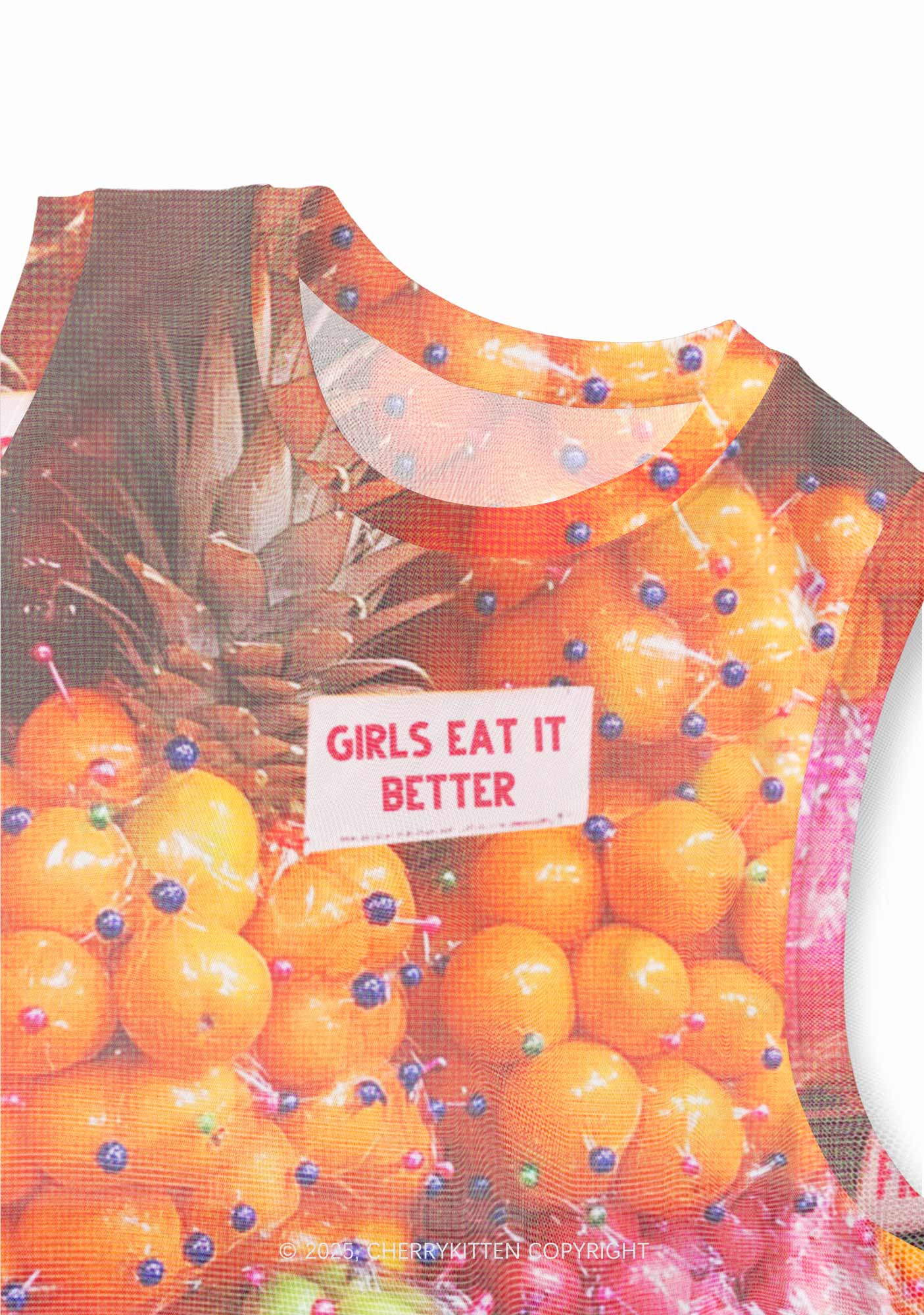 Bisexual Fruit Pride Y2K Mesh Muscle Tank Cherrykitten - Image 4