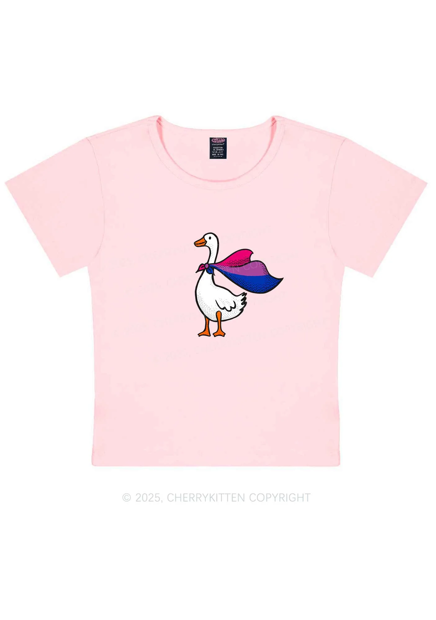 Bisexual Goose Pride Y2K Baby Tee Cherrykitten - Image 12