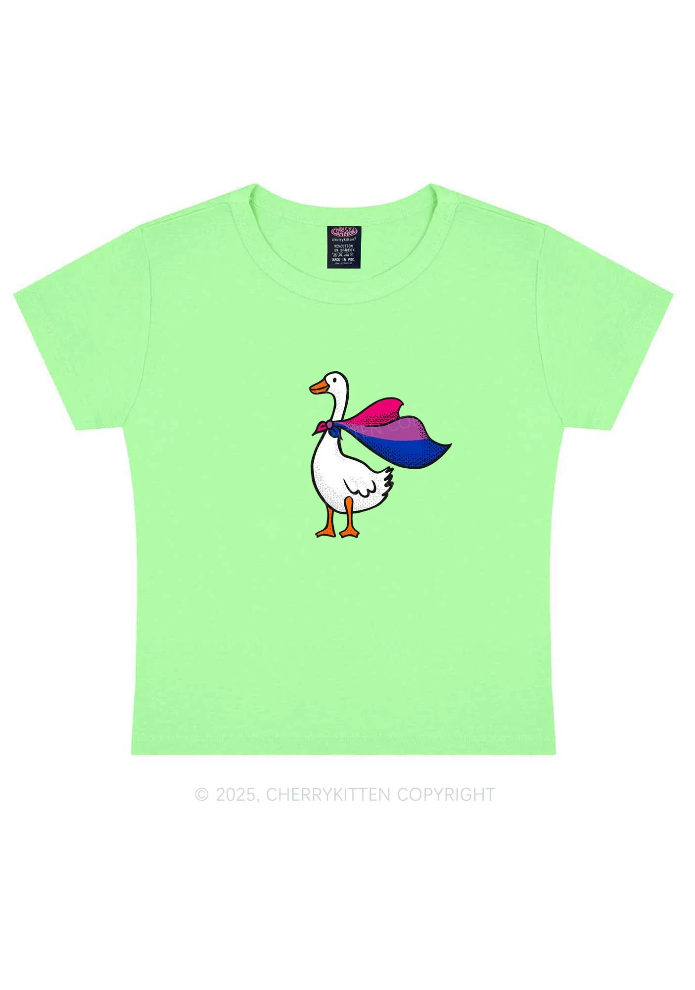 Bisexual Goose Pride Y2K Baby Tee Cherrykitten - Image 13