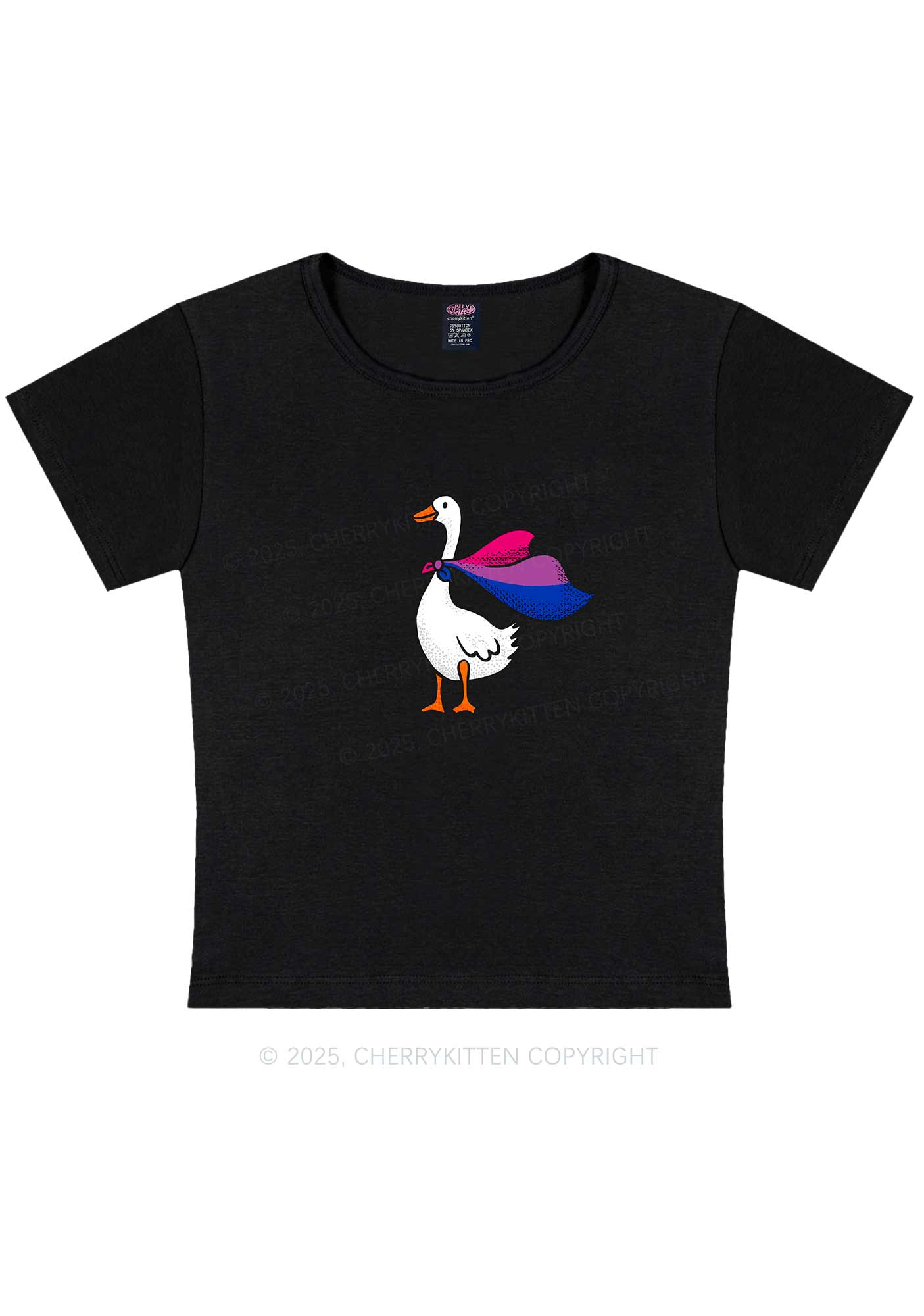 Bisexual Goose Pride Y2K Baby Tee Cherrykitten - Image 4