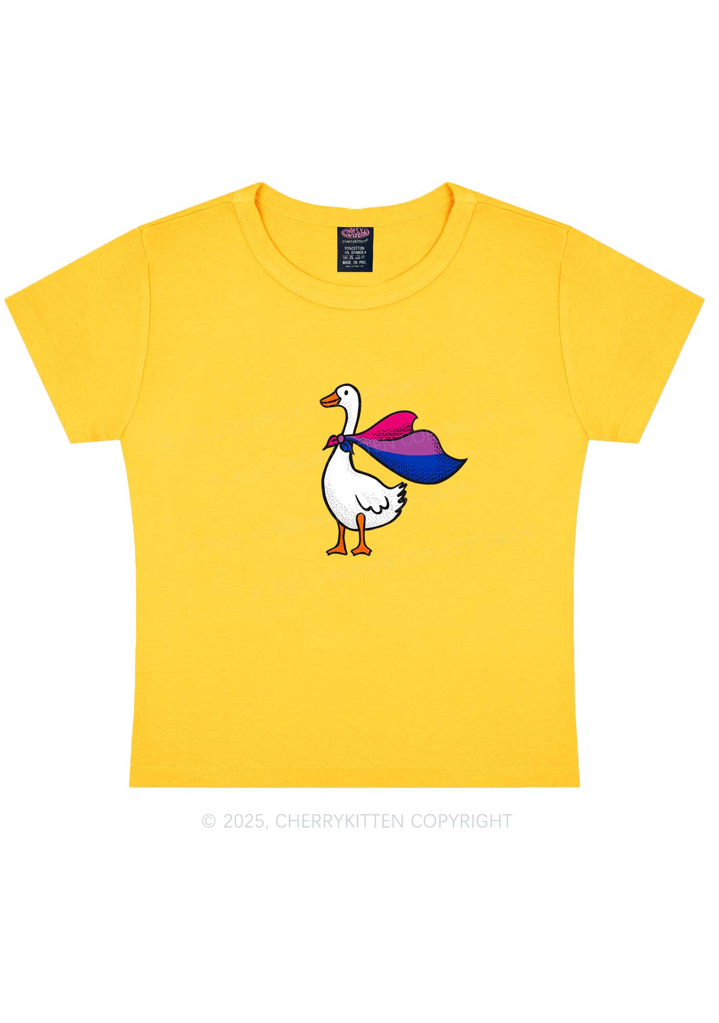 Bisexual Goose Pride Y2K Baby Tee Cherrykitten - Image 5