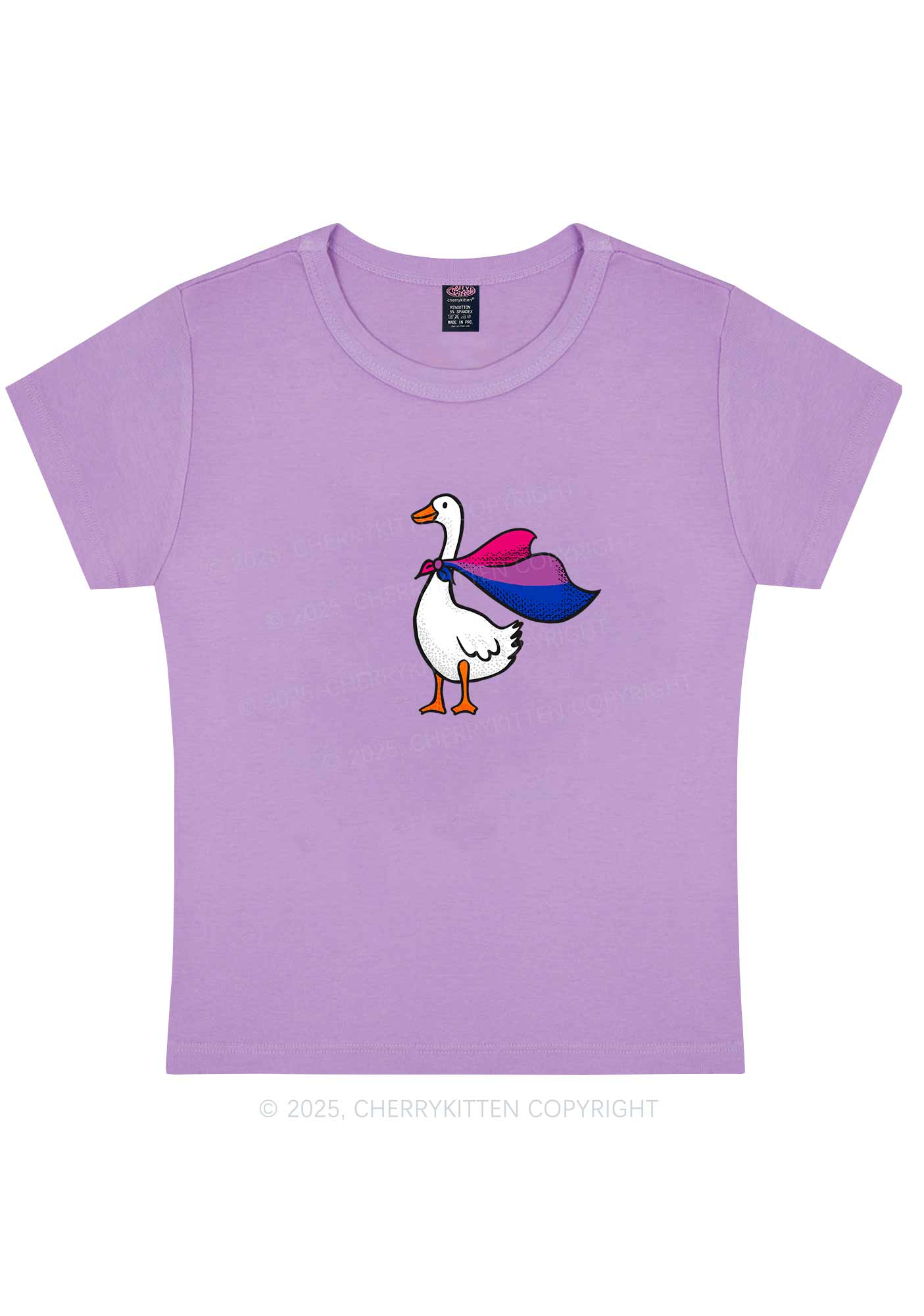 Bisexual Goose Pride Y2K Baby Tee Cherrykitten - Image 6