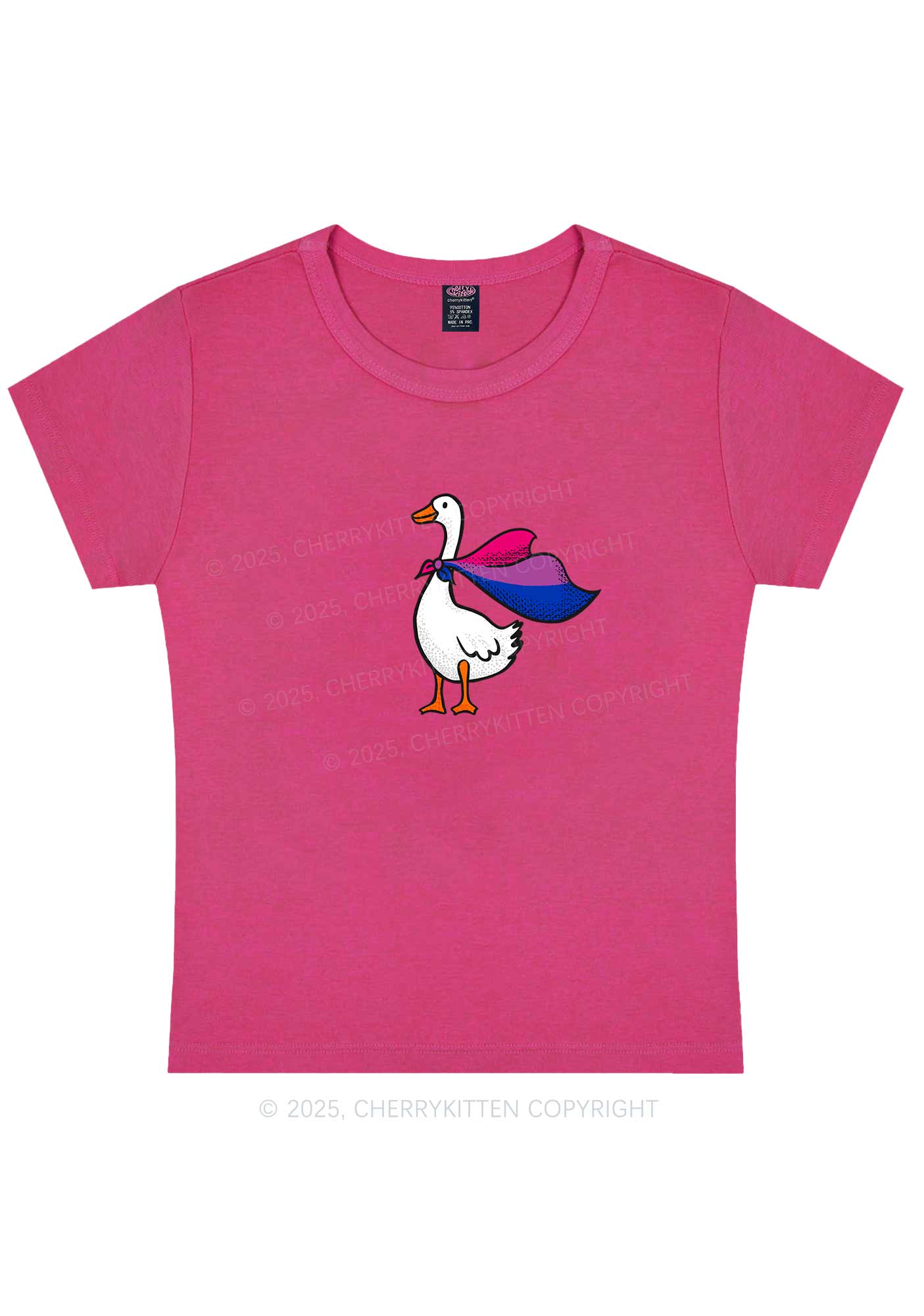 Bisexual Goose Pride Y2K Baby Tee Cherrykitten - Image 7