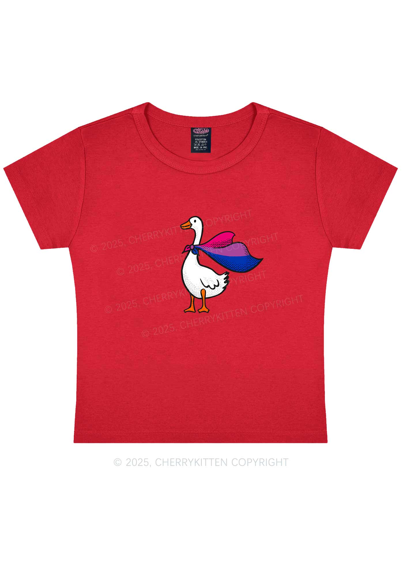 Bisexual Goose Pride Y2K Baby Tee Cherrykitten - Image 8