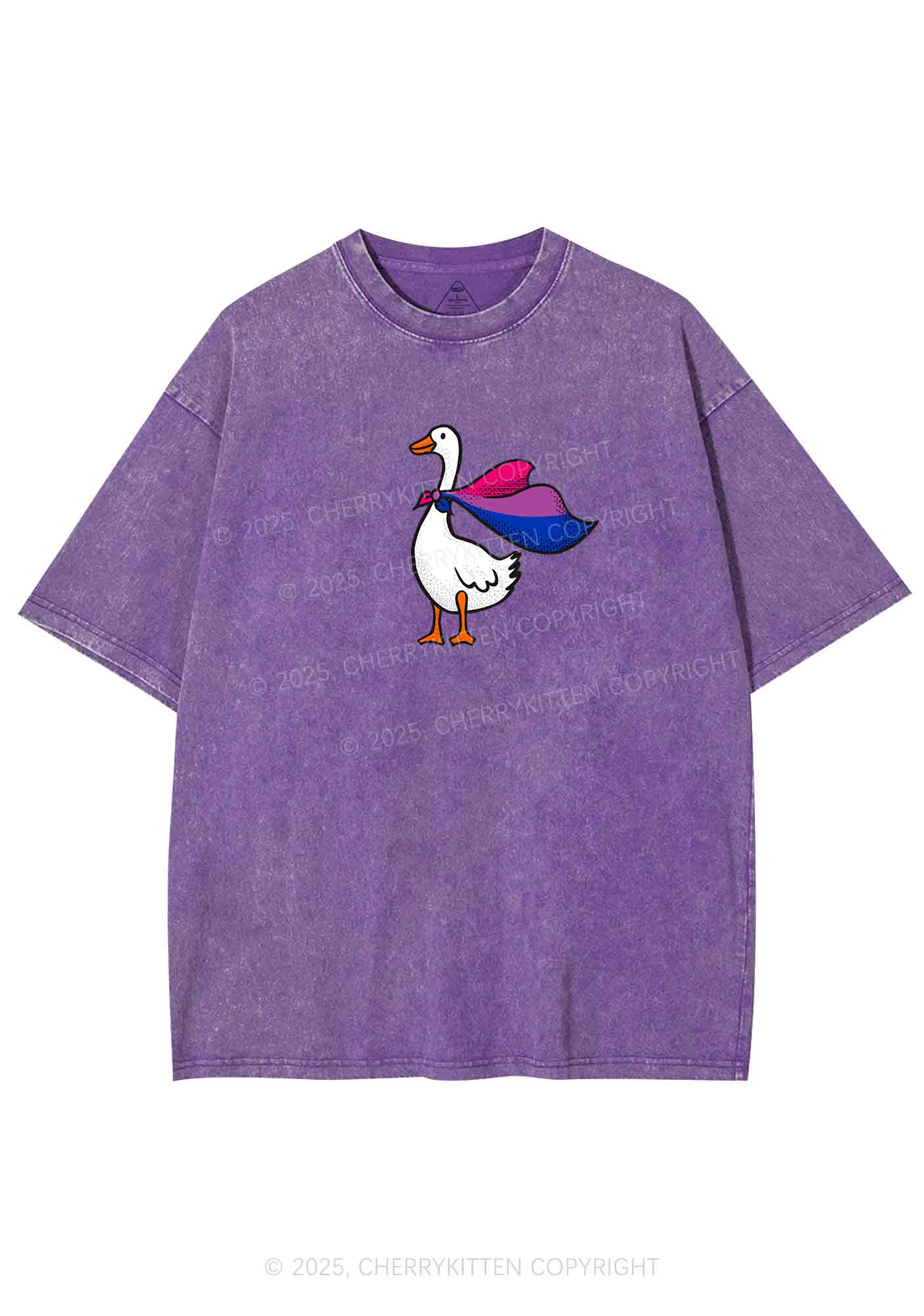 Bisexual Goose Pride Y2K Shirts Washed Tee Cherrykitten - Image 5