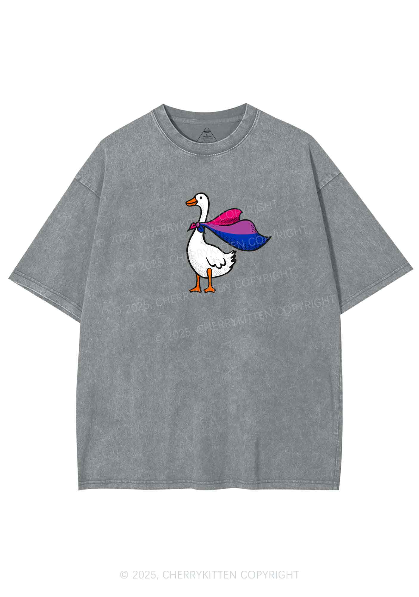 Bisexual Goose Pride Y2K Shirts Washed Tee Cherrykitten - Image 7