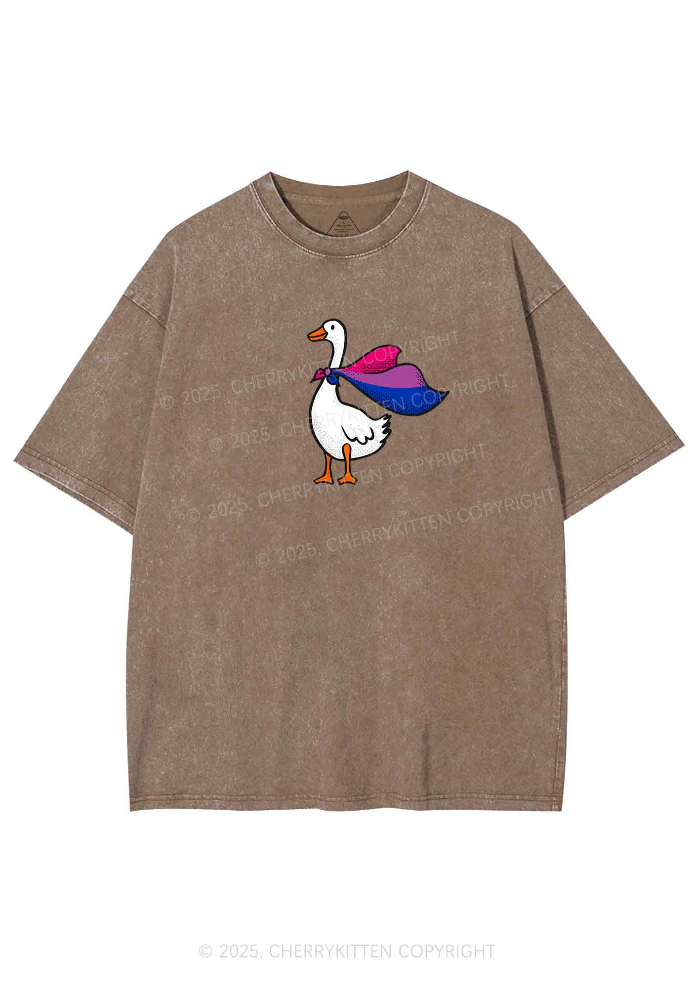Bisexual Goose Pride Y2K Shirts Washed Tee Cherrykitten - Image 8
