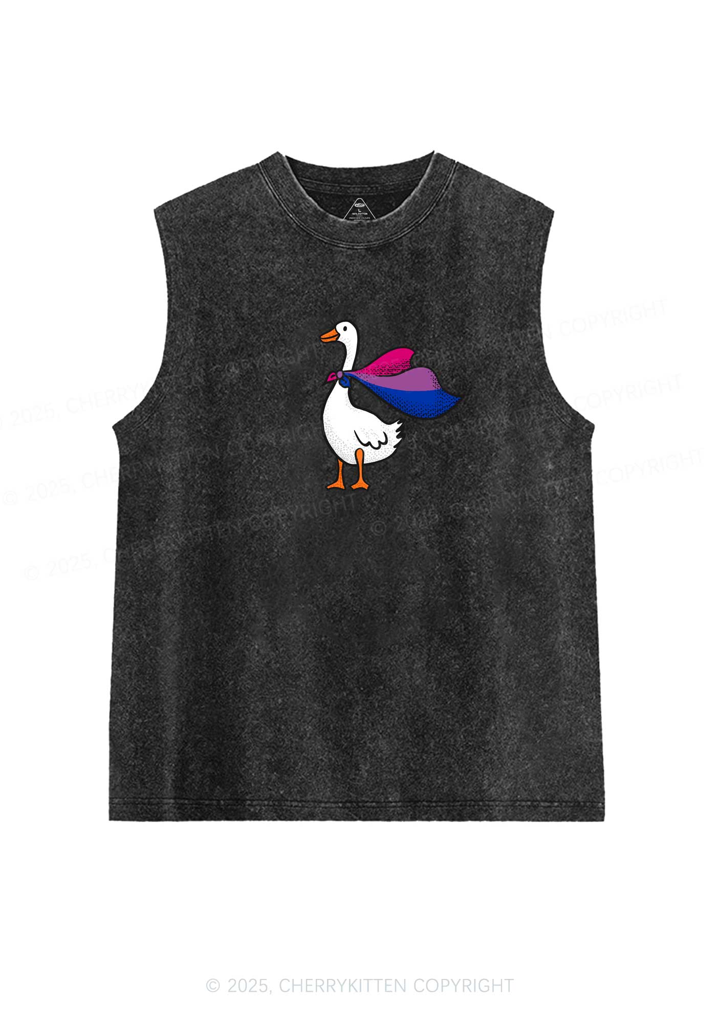 Bisexual Goose Pride Y2K Washed Muscle Tank Cherrykitten - Image 3