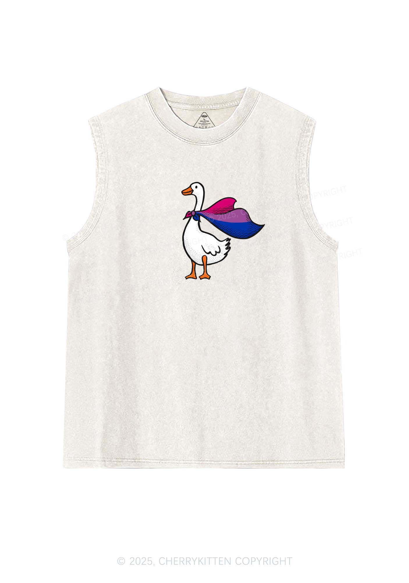 Bisexual Goose Pride Y2K Washed Muscle Tank Cherrykitten - Image 4