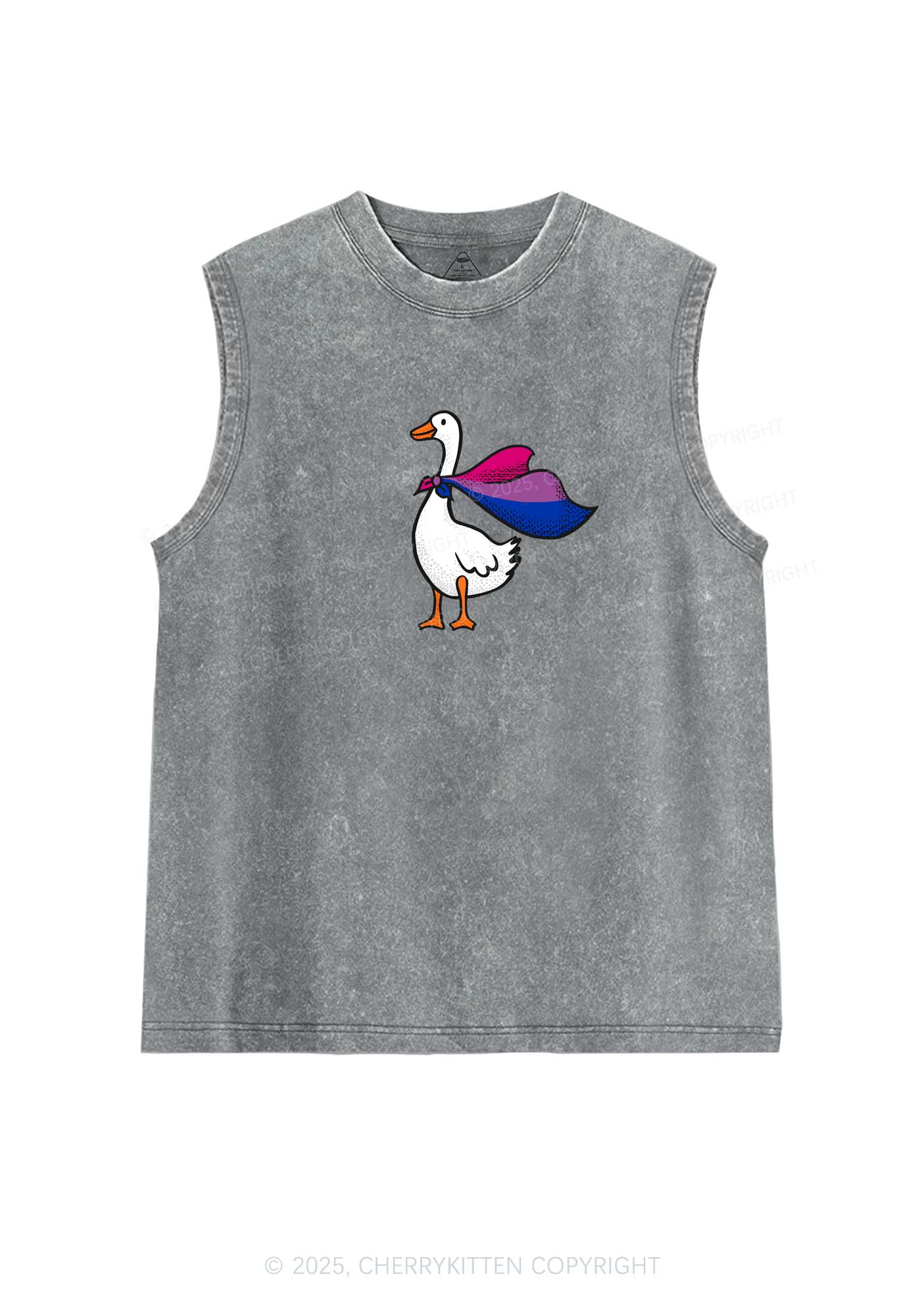 Bisexual Goose Pride Y2K Washed Muscle Tank Cherrykitten - Image 5