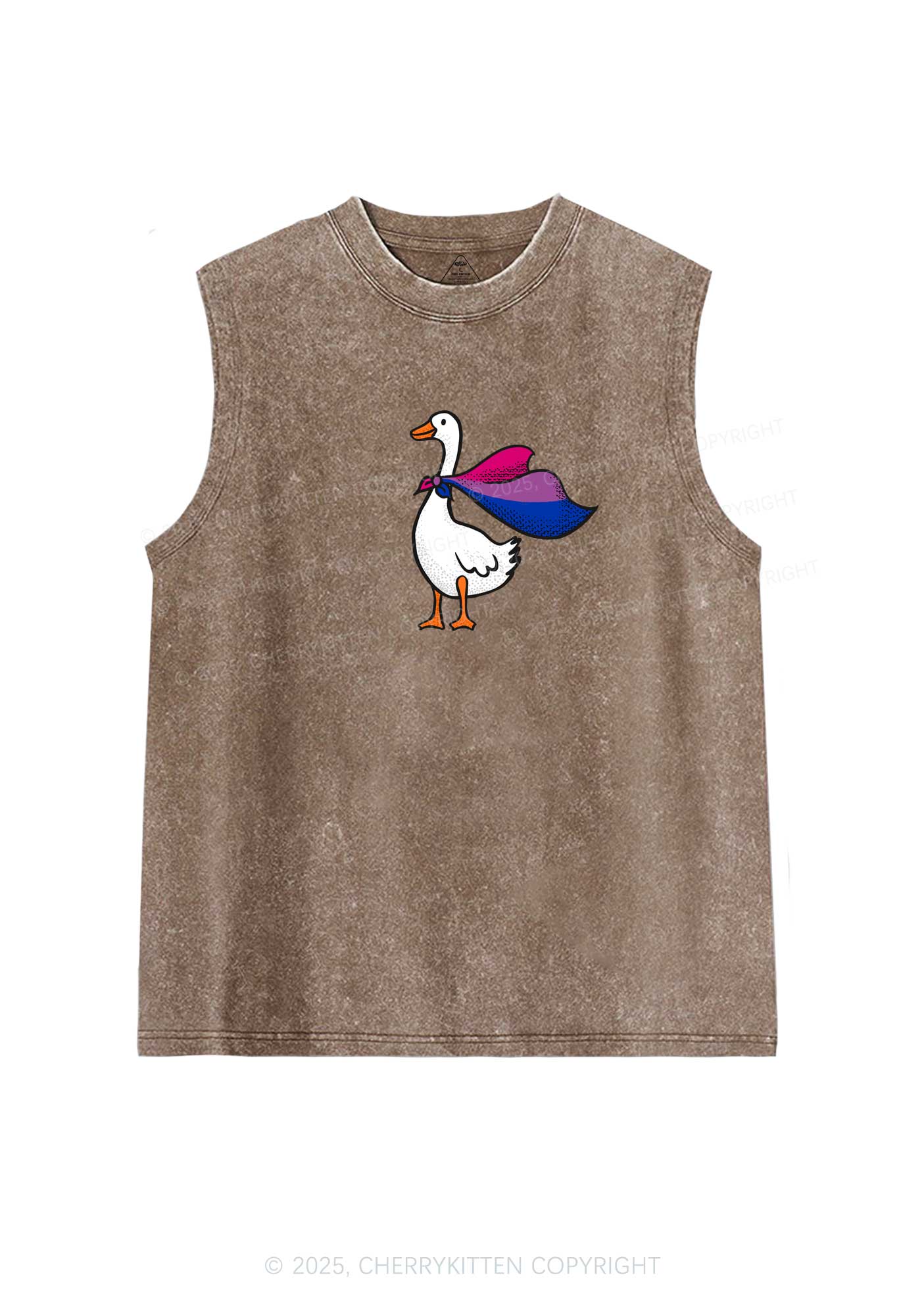 Bisexual Goose Pride Y2K Washed Muscle Tank Cherrykitten - Image 6