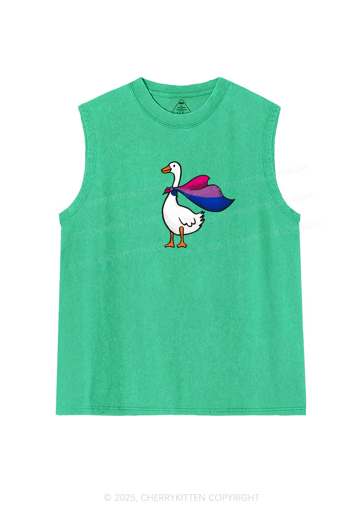 Bisexual Goose Pride Y2K Washed Muscle Tank Cherrykitten - Image 7