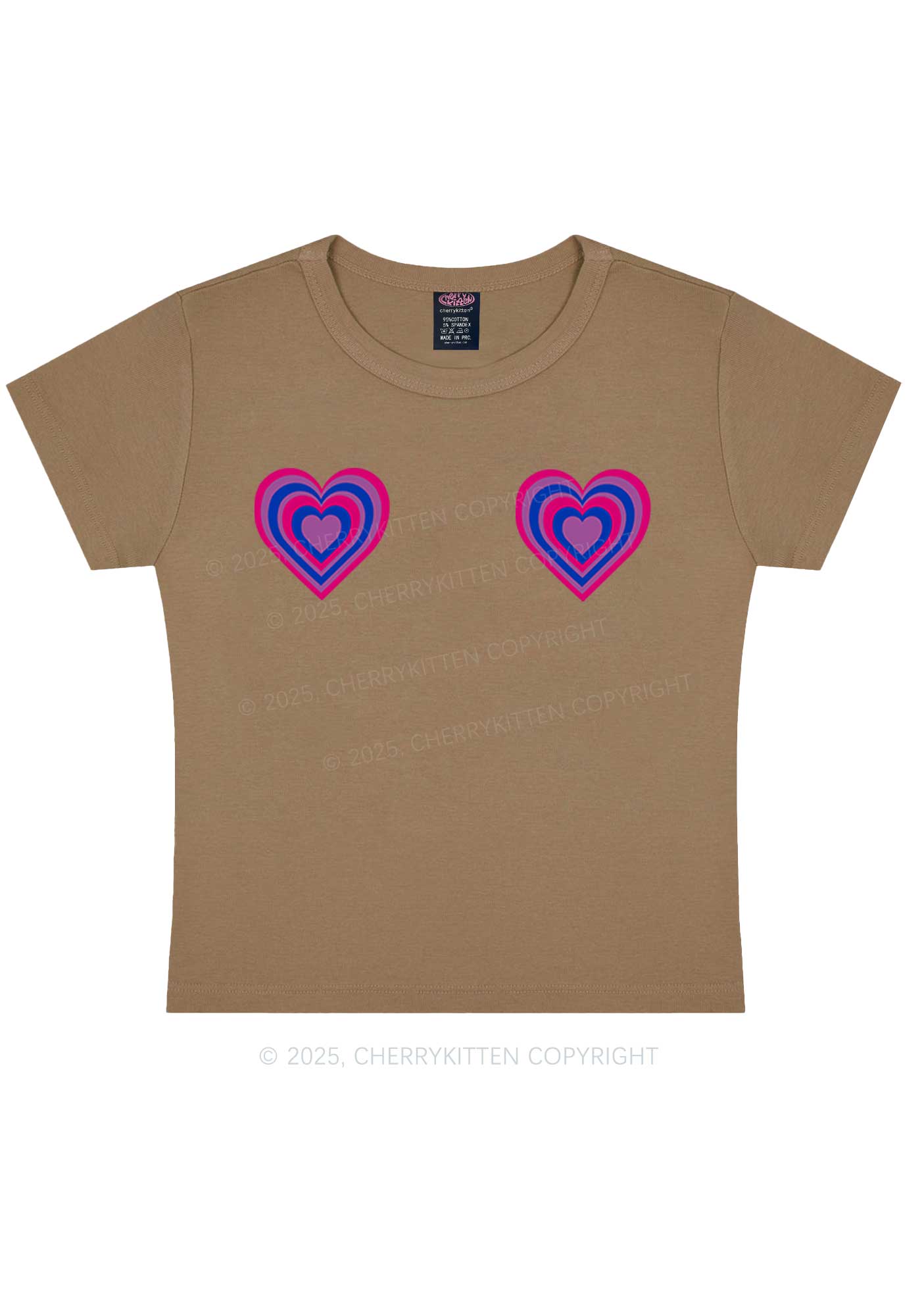 Bisexual Heart Pride Y2K Baby Tee Cherrykitten - Image 10