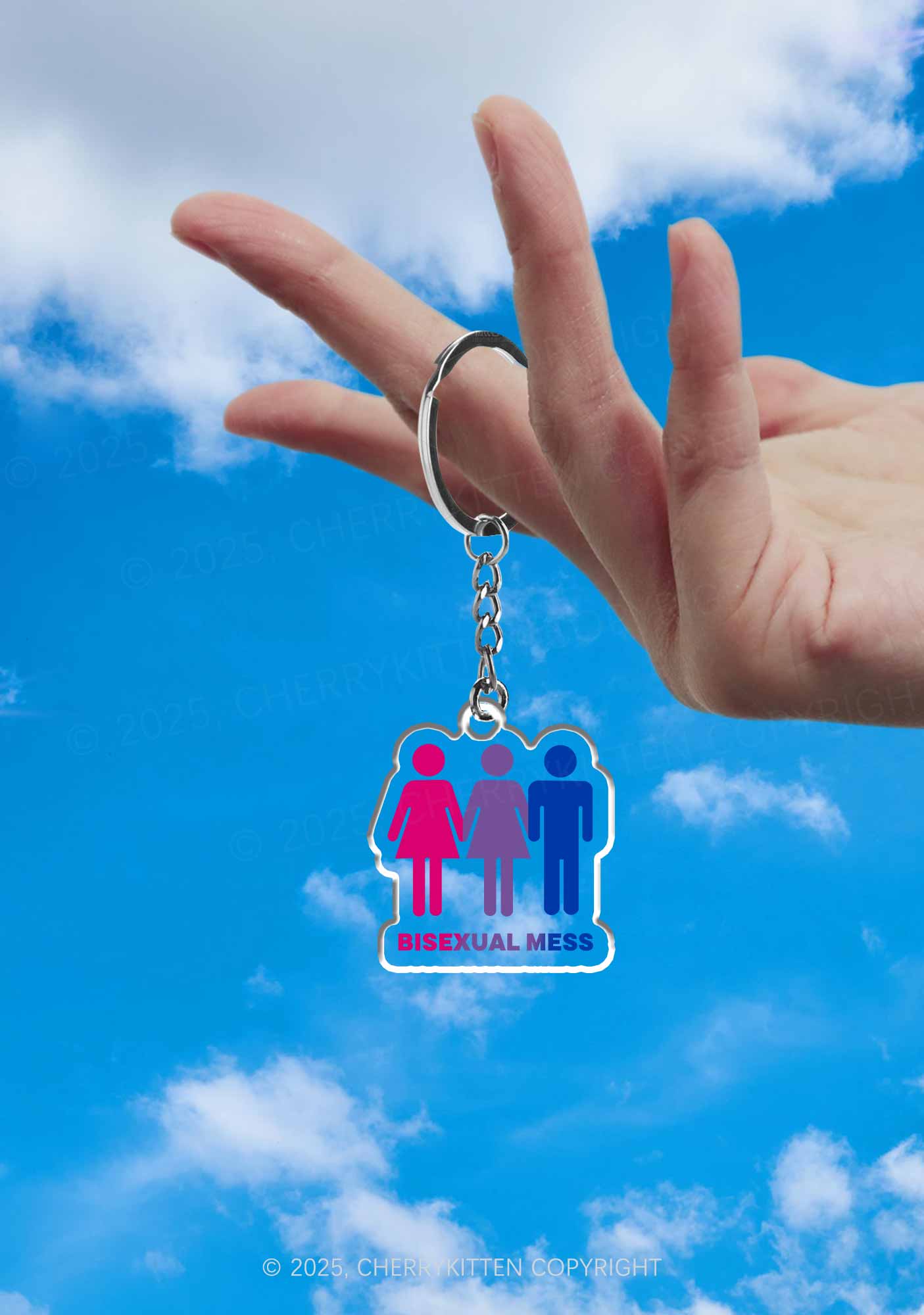Bisexual Mess Love Pride 1Pc Y2K Keychain Cherrykitten - Image 2