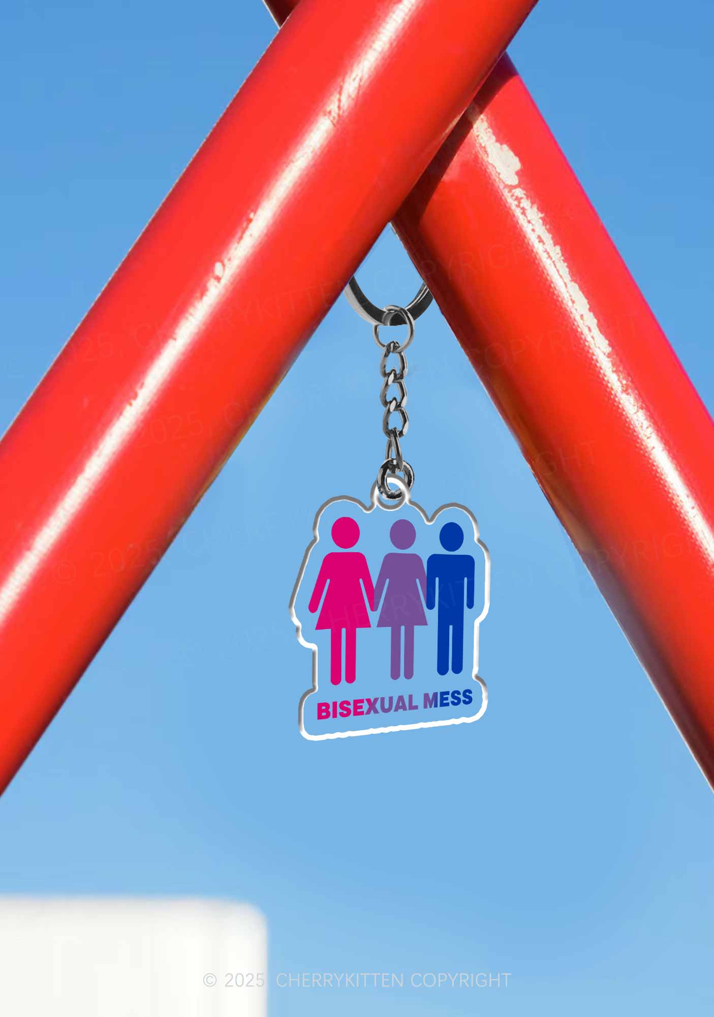 Bisexual Mess Love Pride 1Pc Y2K Keychain Cherrykitten - Image 3
