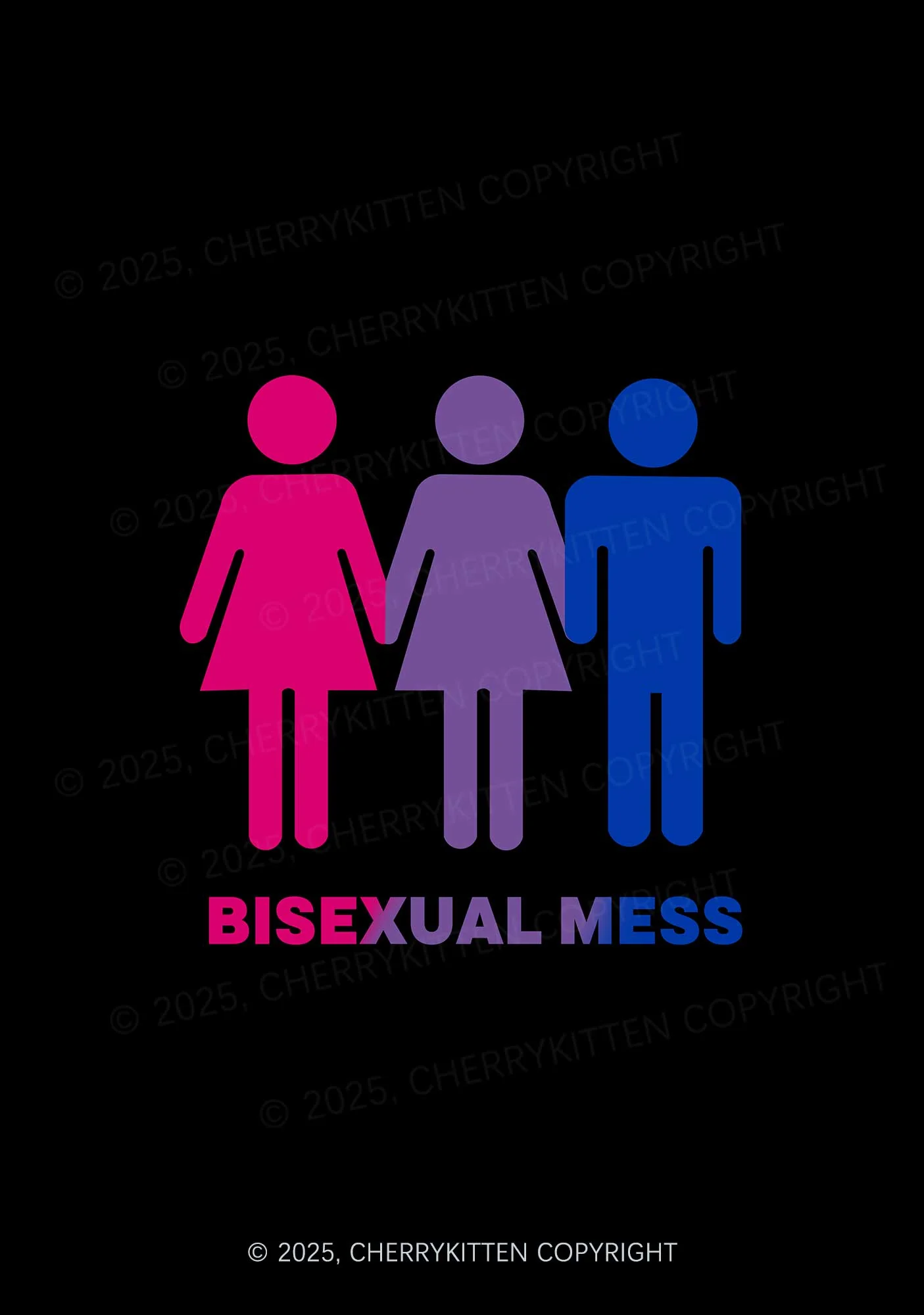 Bisexual Mess Love Pride 1Pc Y2K Pin Badge Cherrykitten - Image 2