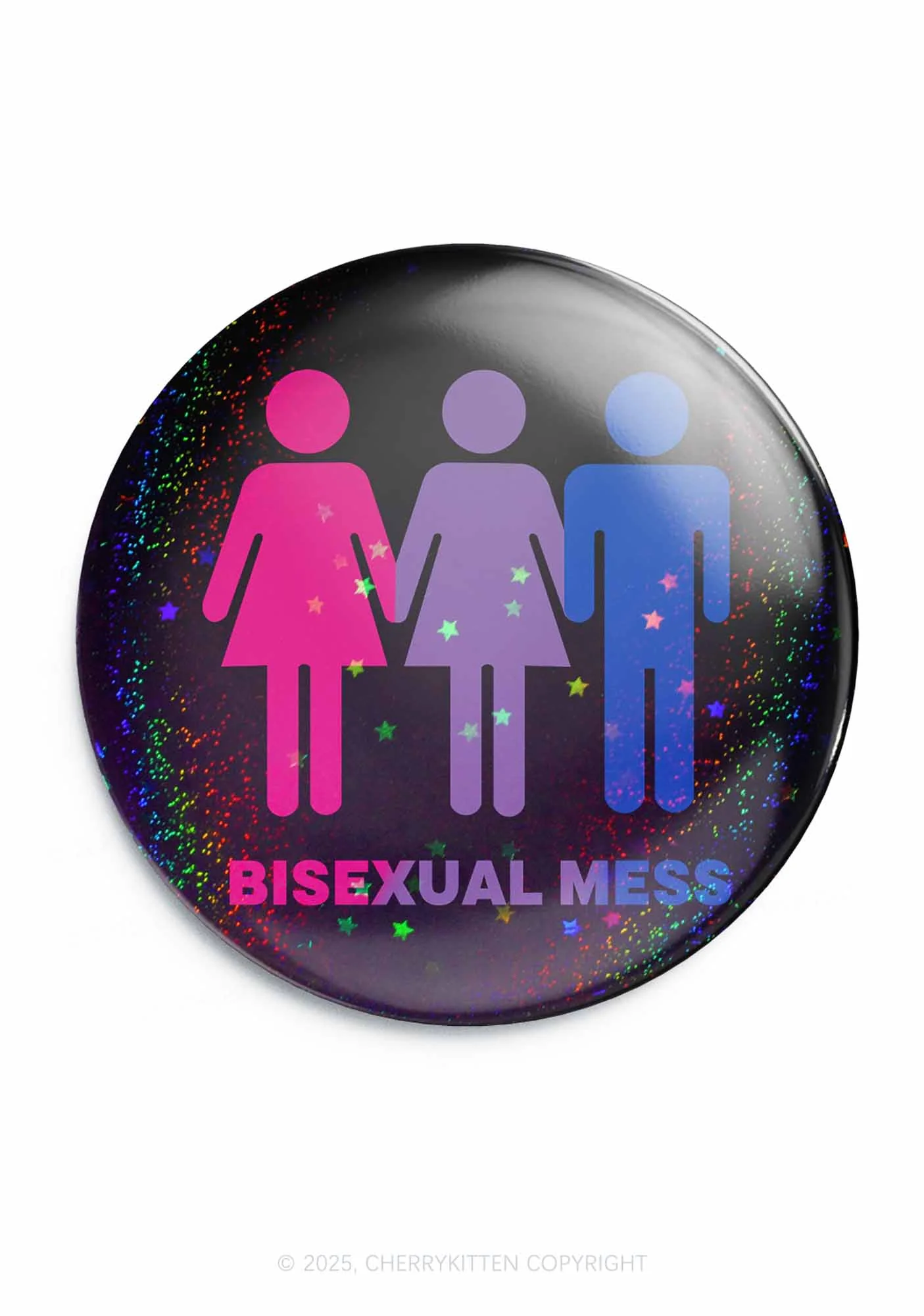 Bisexual Mess Love Pride 1Pc Y2K Pin Badge Cherrykitten - Image 3