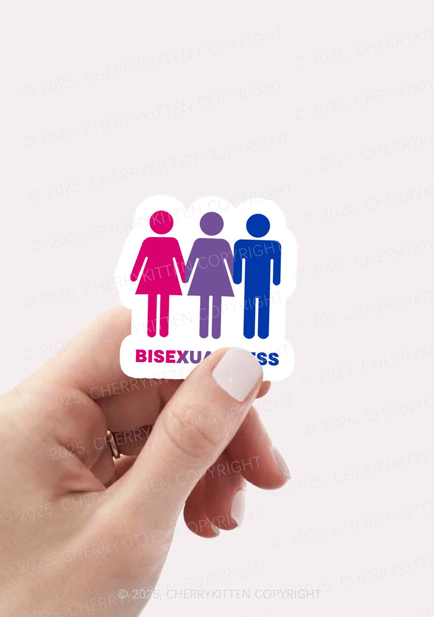 Bisexual Mess Love Pride 1Pc Y2K Sticker Cherrykitten - Image 2