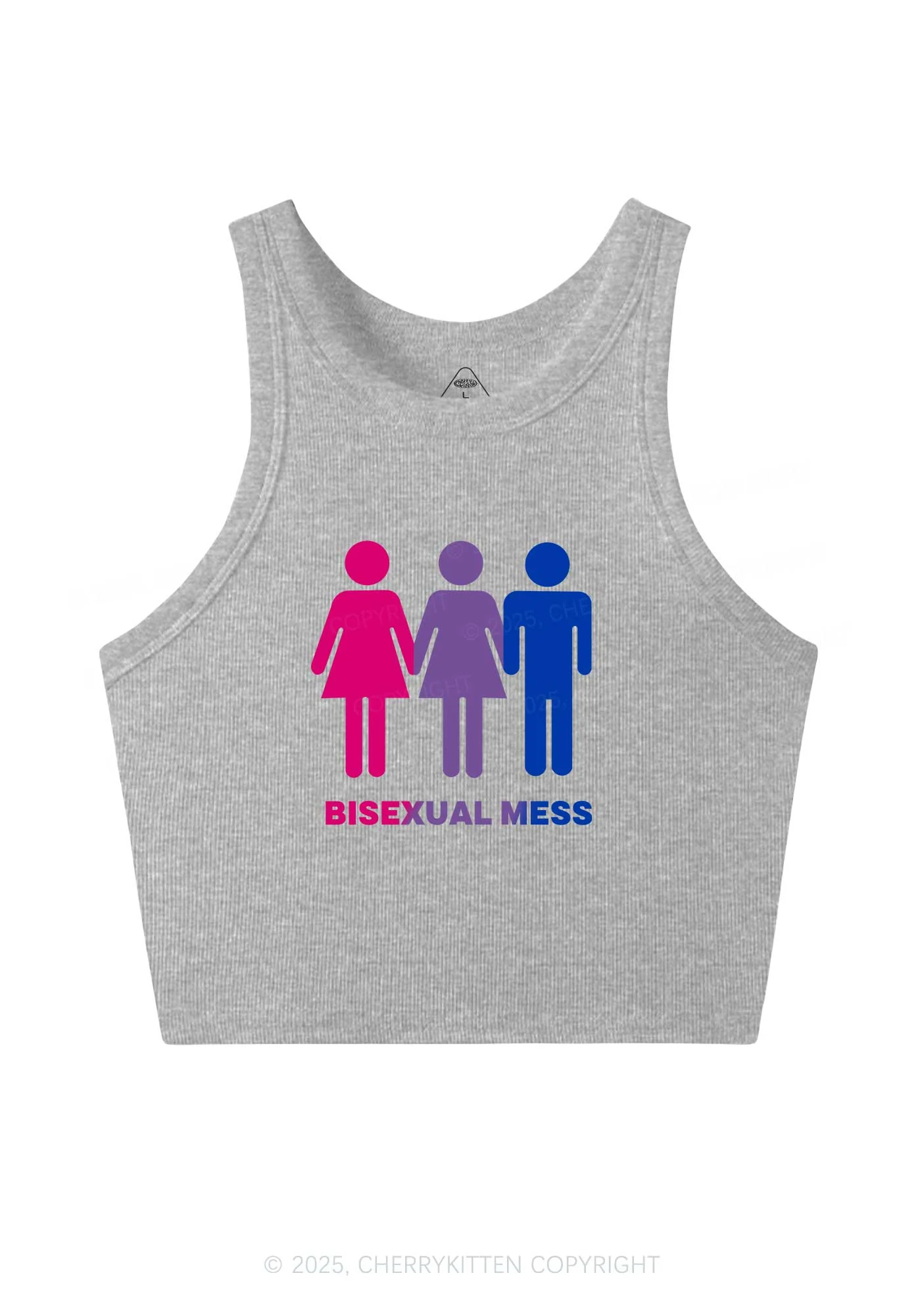 Bisexual Mess Love Pride Y2K Crop Tank Top Cherrykitten - Image 4